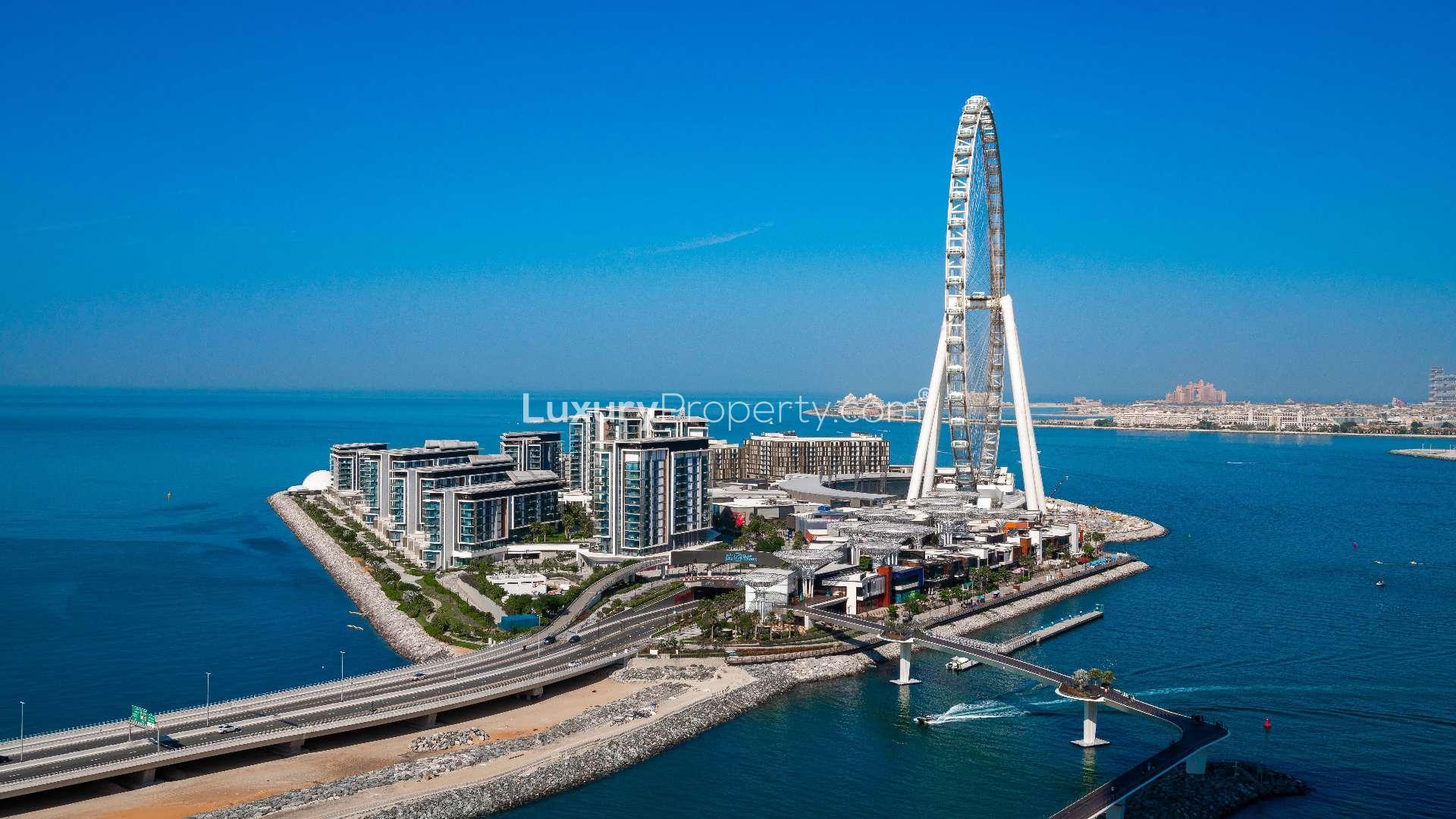 Luxury furnished apartment dining and living area with ocean view, Address Jumeirah Beach Resort