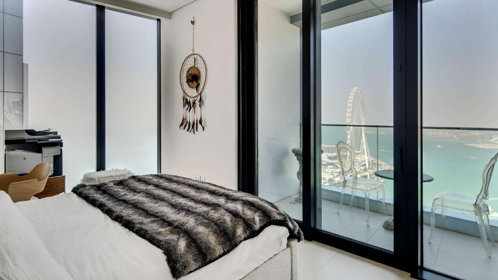 Furnished apartment kitchen and living area with sea views in Jumeirah Beach Residence