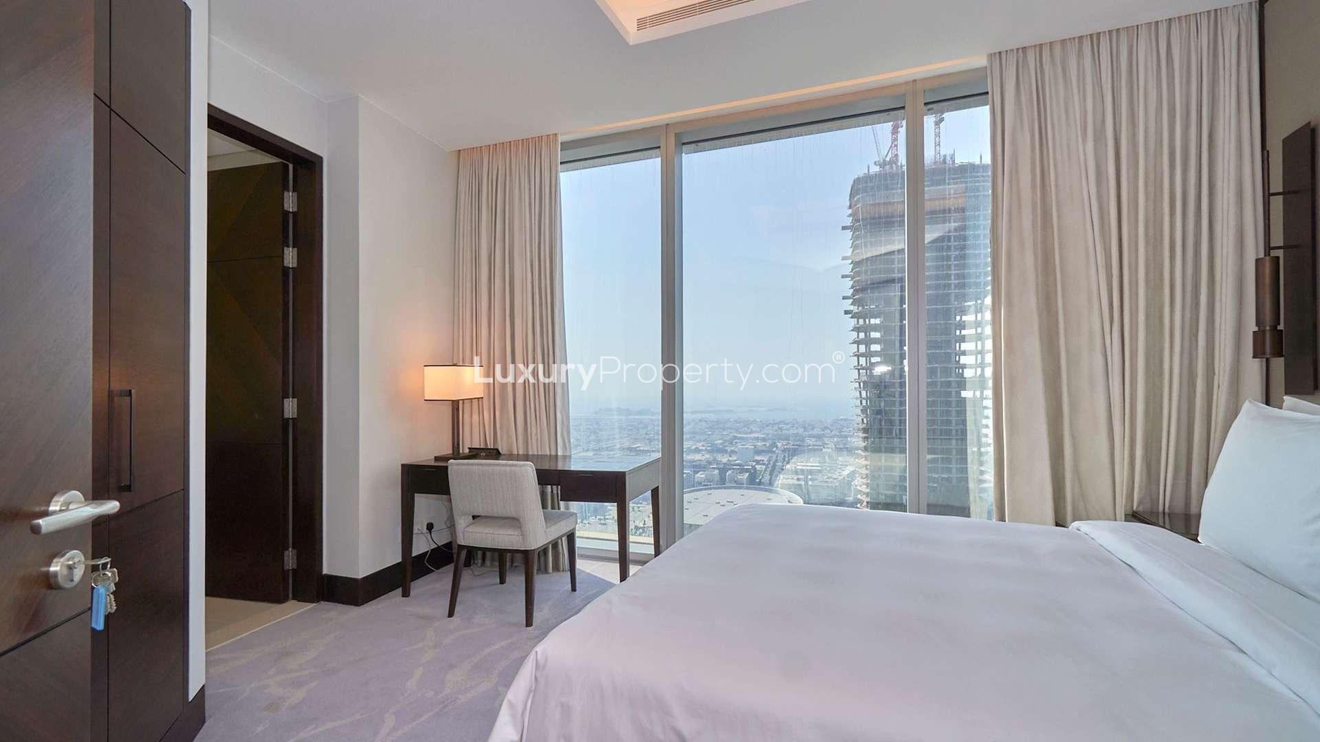 Modern kitchen in fully furnished 3-bedroom apartment, The Address Sky View Towers, Downtown Dubai