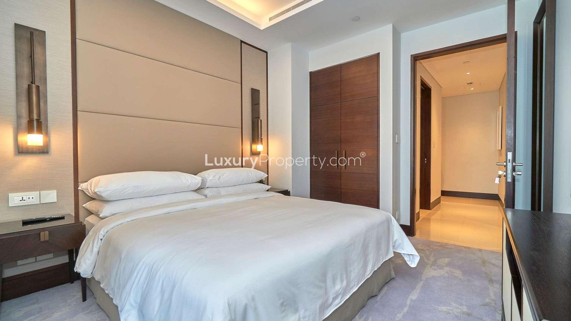 Luxury living room in 3-bedroom apartment, Address Sky Views, Downtown Dubai for rent