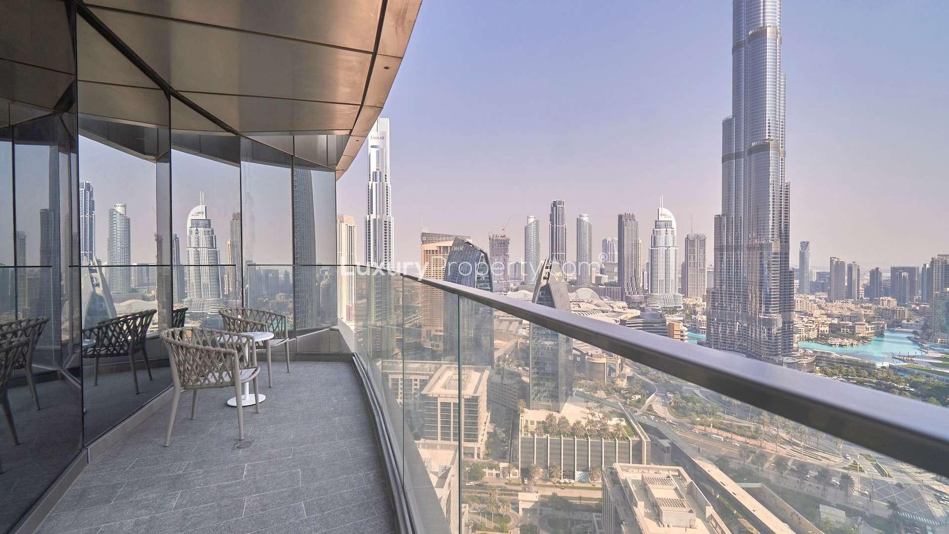 Luxurious furnished living room in Downtown Dubai apartment, Address Sky View Towers rental