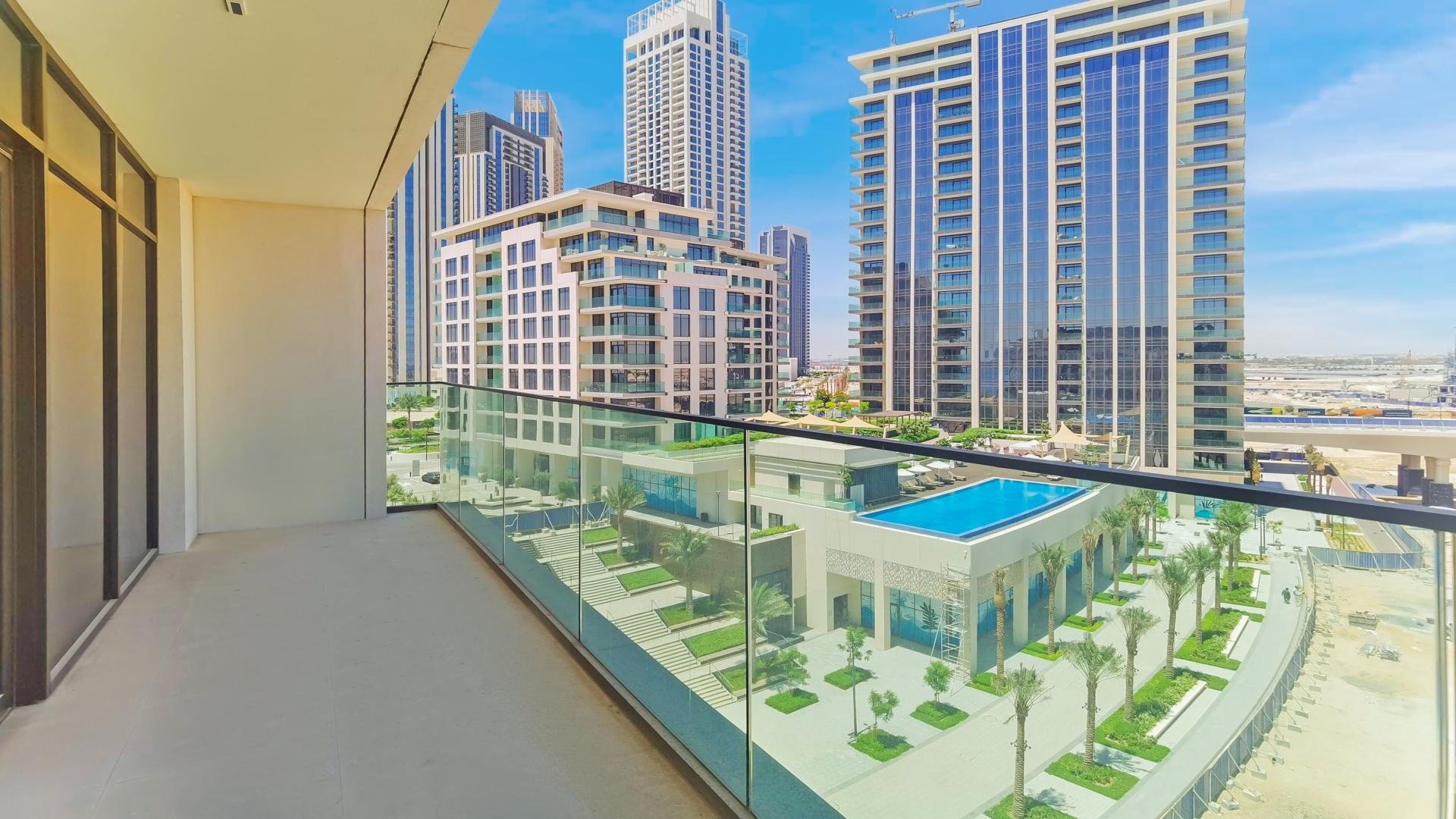 Stunning living room in 3-bedroom apartment, The Cove, Dubai Creek Harbour, for rent