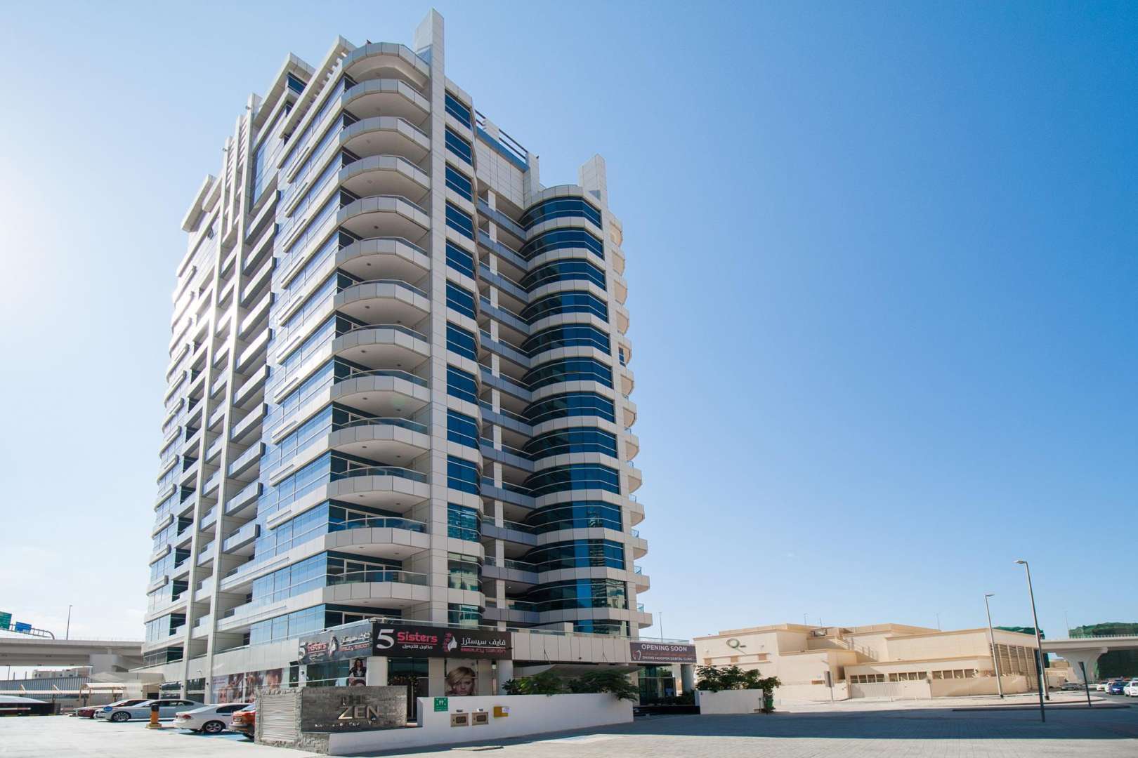 Bright living room with balcony access in 3-bedroom apartment, The Zen Tower, Dubai Marina