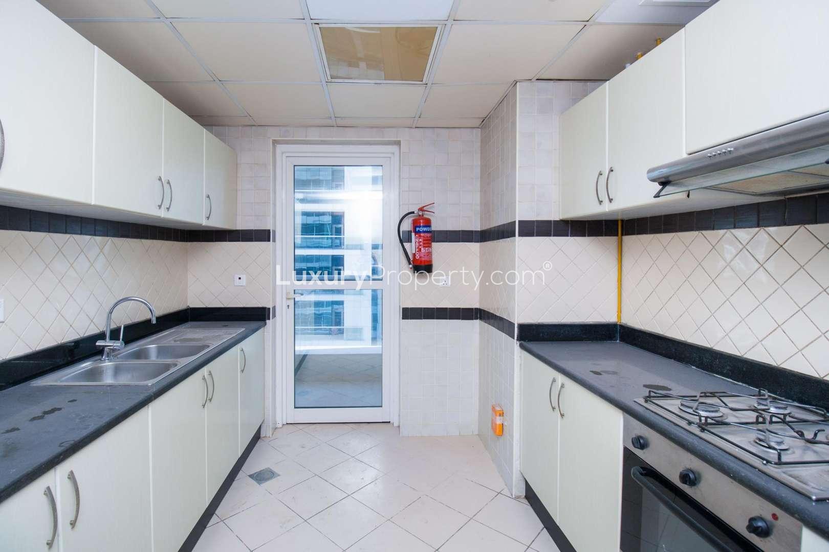 Exterior view of The Zen Tower, Dubai Marina apartment building with balconies