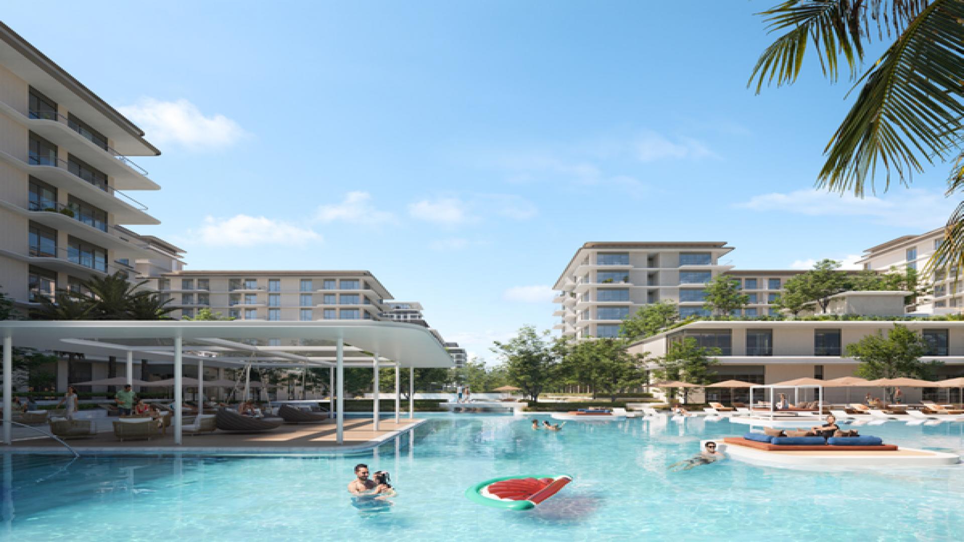 Spectacular Bayline apartment for sale, features poolside and lush greenery in Mina Rashid