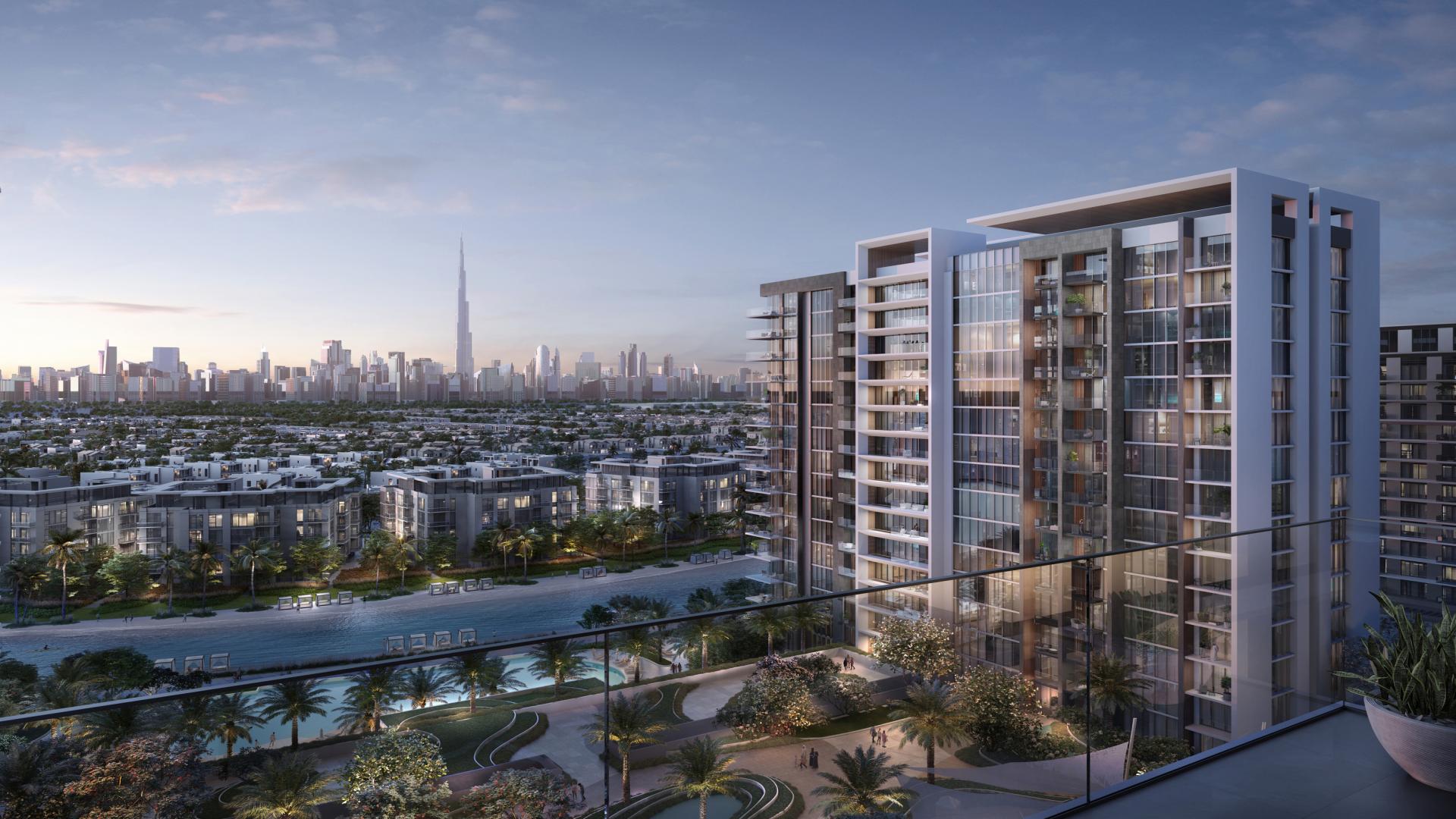 Modern apartment buildings with beach view in District One, Mohammed Bin Rashid City