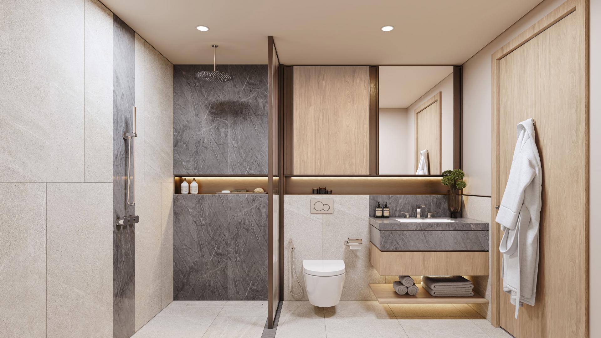 High-floor bedroom, Mercer House apartment, Jumeirah Lake Towers, Uptown Dubai, modern decor