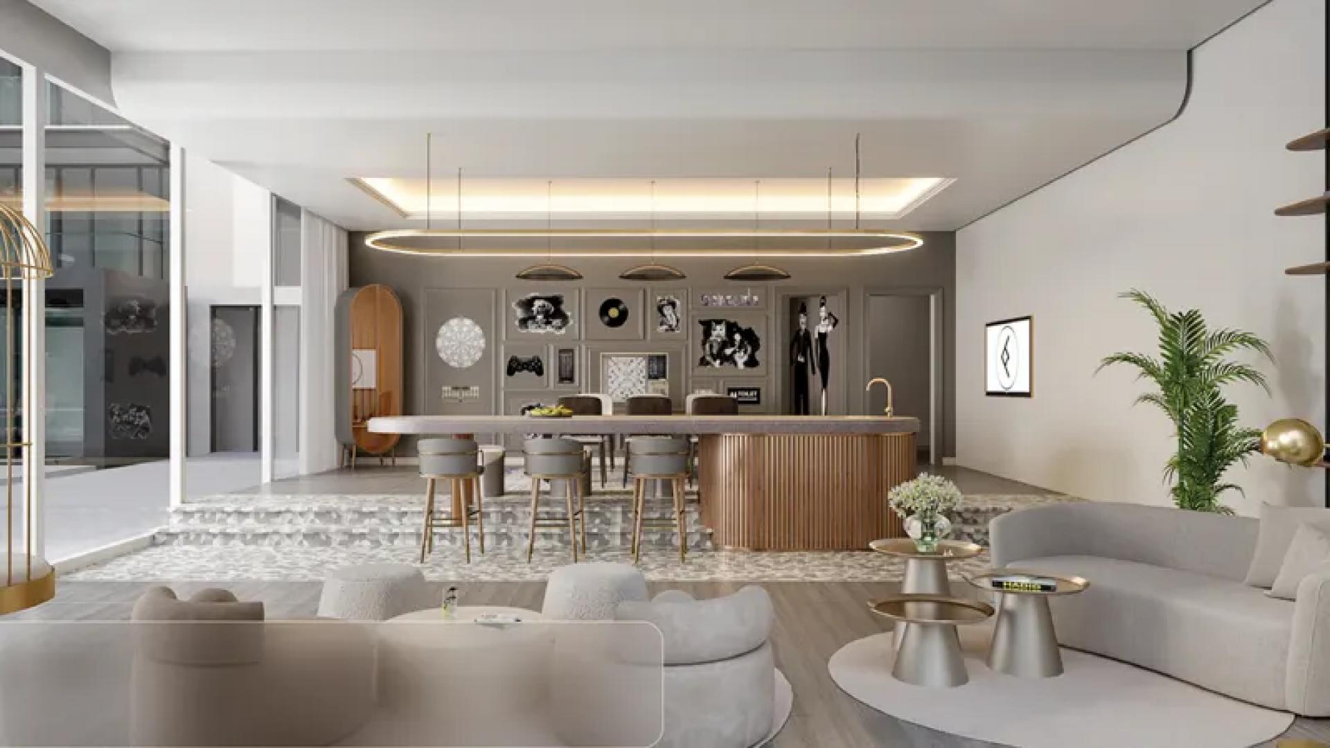 "Elegant lobby interior of Arbor View apartment for sale in Arjan community.",Modern living room in Arbor View apartment, Arjan. Spacious seating, elegant decor, open layout