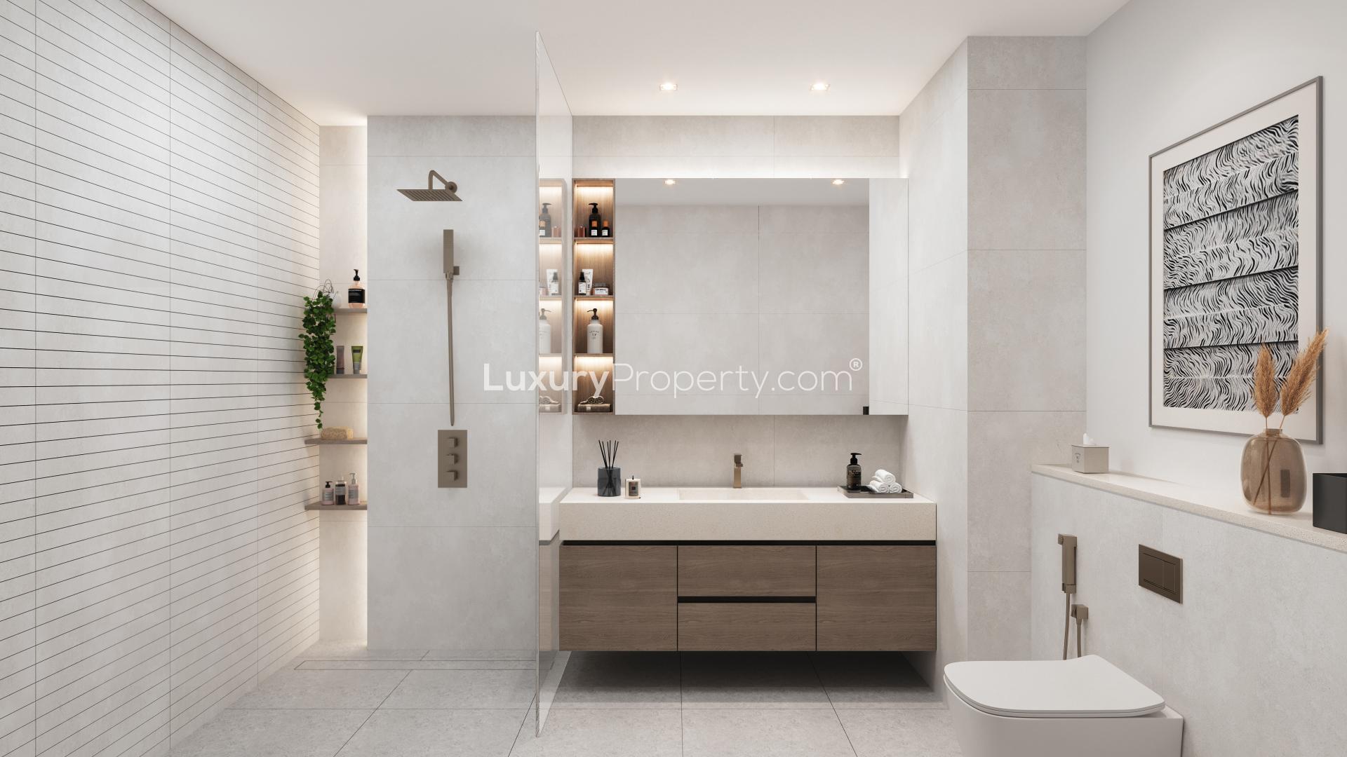 Luxurious bedroom with marina and sea views in Dubai Marina apartment for sale