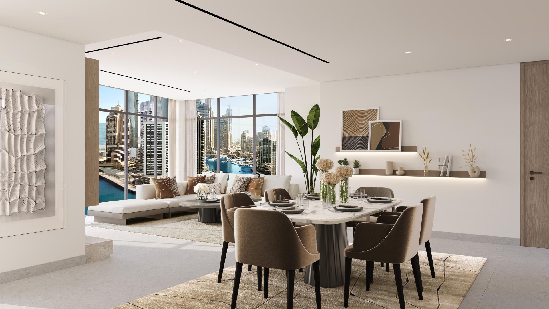 Luxurious 3-bedroom duplex in Dubai Marina with full marina view and signature finishes