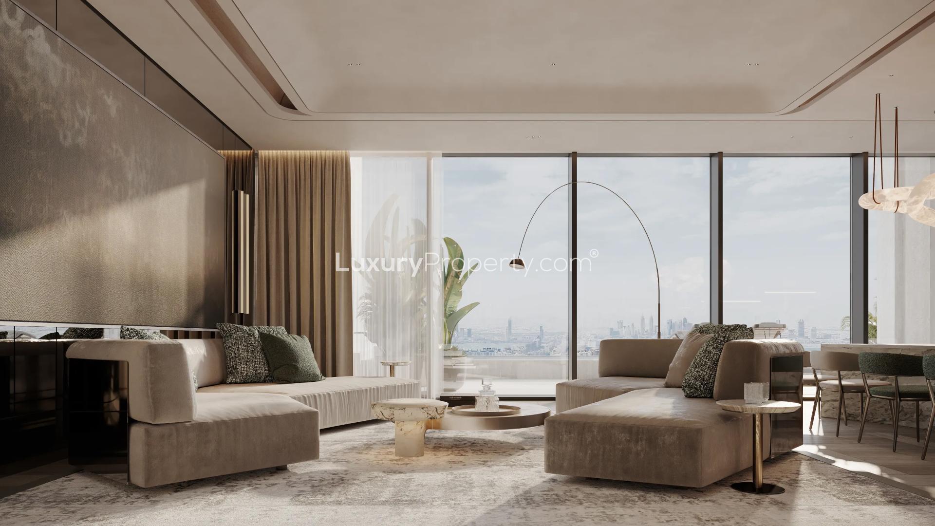 Elegant duplex with beach views, private pool at Alba Residences, Palm Jumeirah, for sale