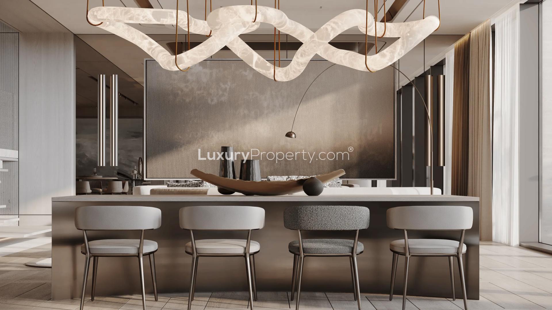 Modern kitchen interior in 3-bed apartment, The Alba Residences, Palm Jumeirah, for sale