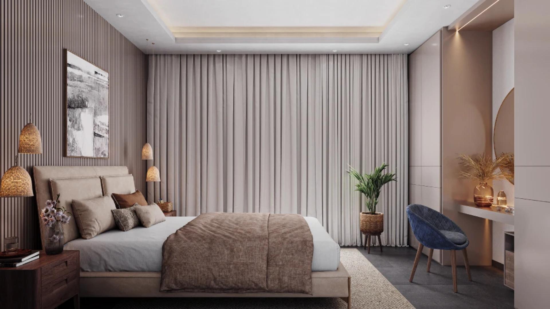 Elegant bedroom in Sobha Ayana, Bangalore, 3-bedroom apartment for sale, luxurious decor