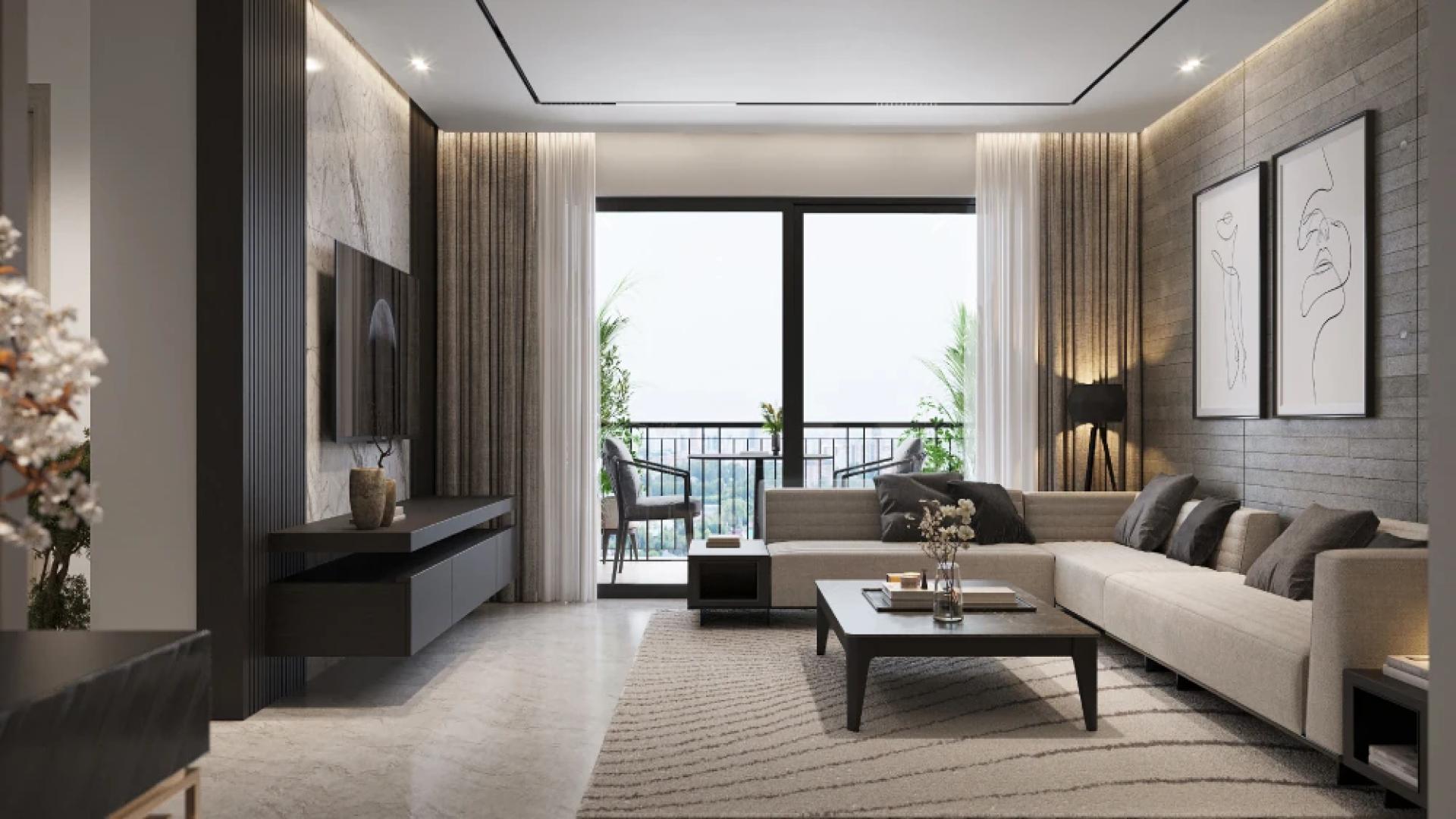 Luxurious poolside view at Sobha Ayana, Bangalore apartment complex amidst lush greenery