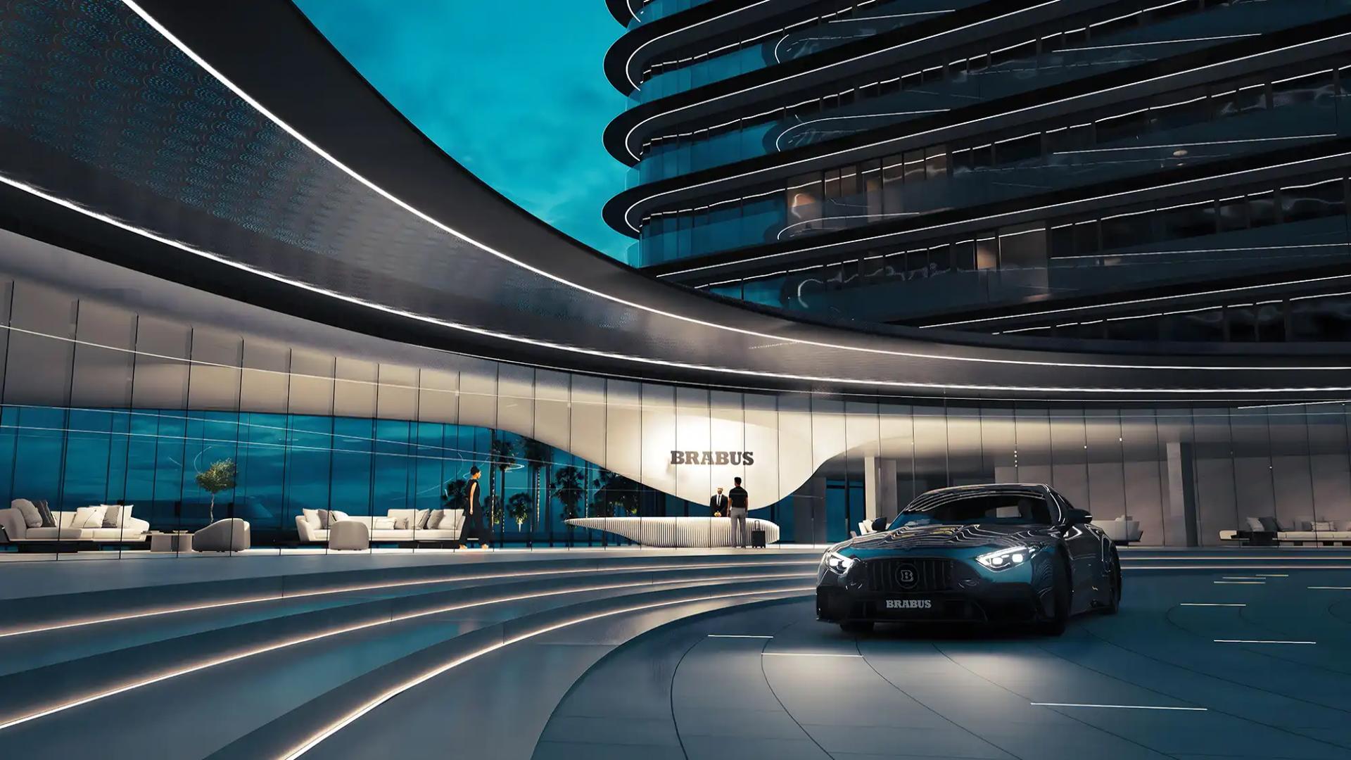 Luxurious lobby of waterfront apartment at Brabus Island, Al Raha Beach, Abu Dhabi