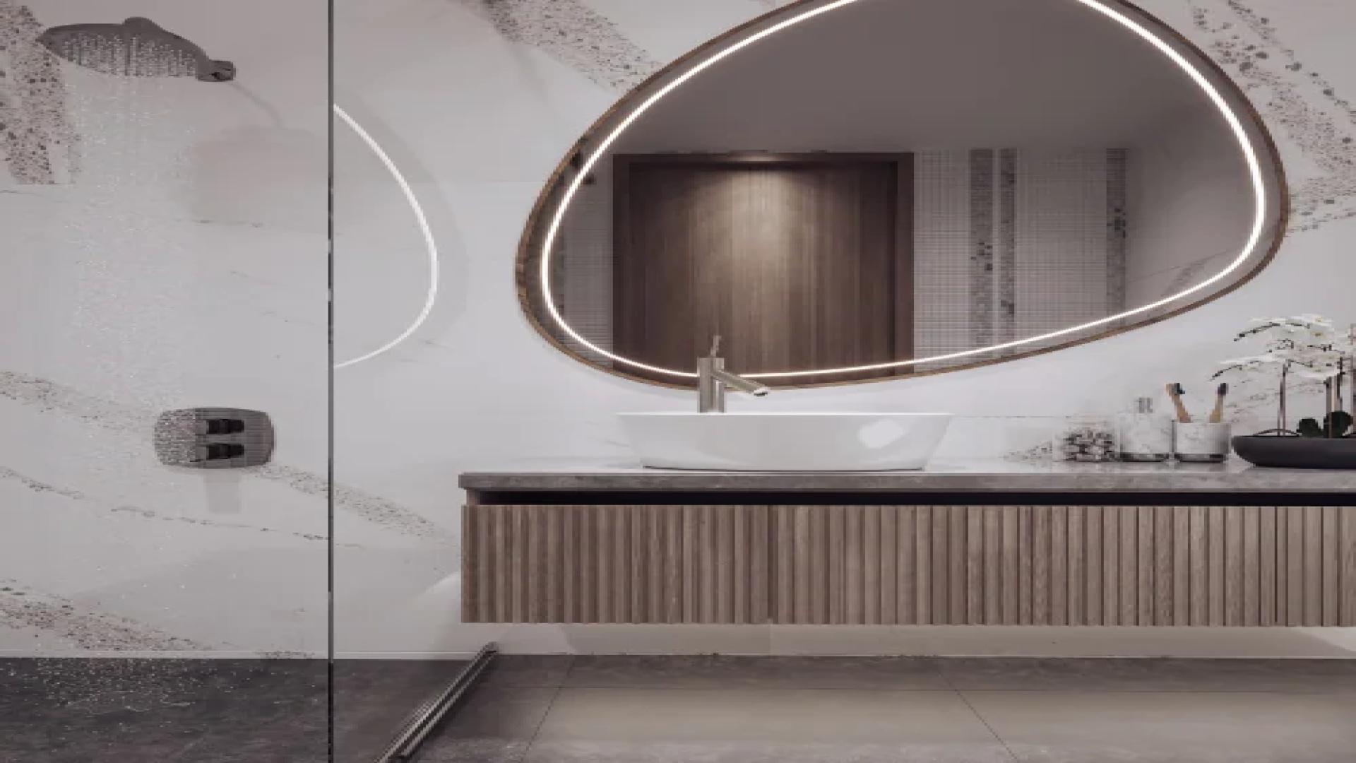 Modern living room and kitchen in 3 BHK apartment, Sterling Insignia, Bhoganahalli, Bengaluru