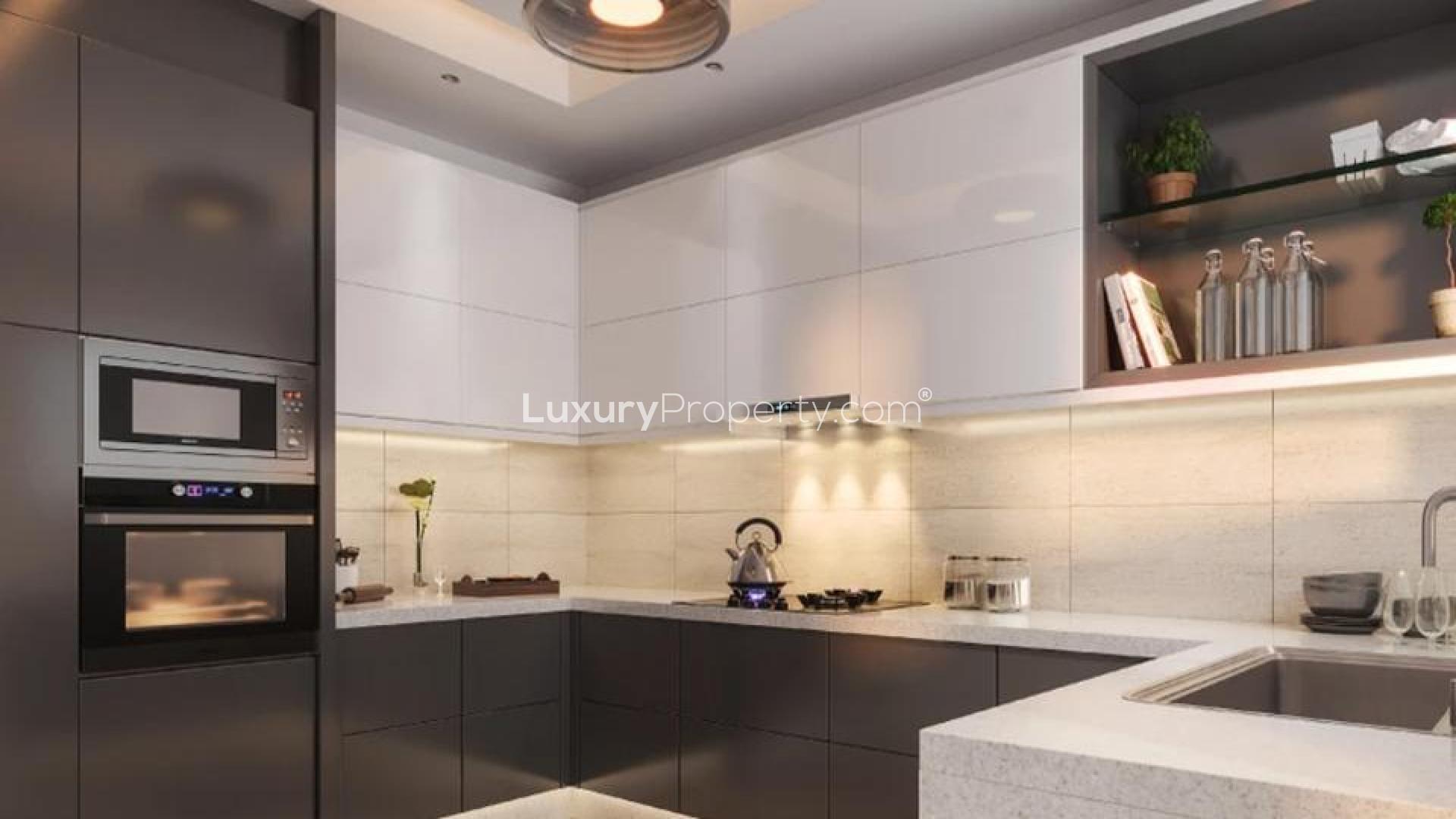 Modern living room and dining area in Sobha Sentosa Bangalore apartment for sale