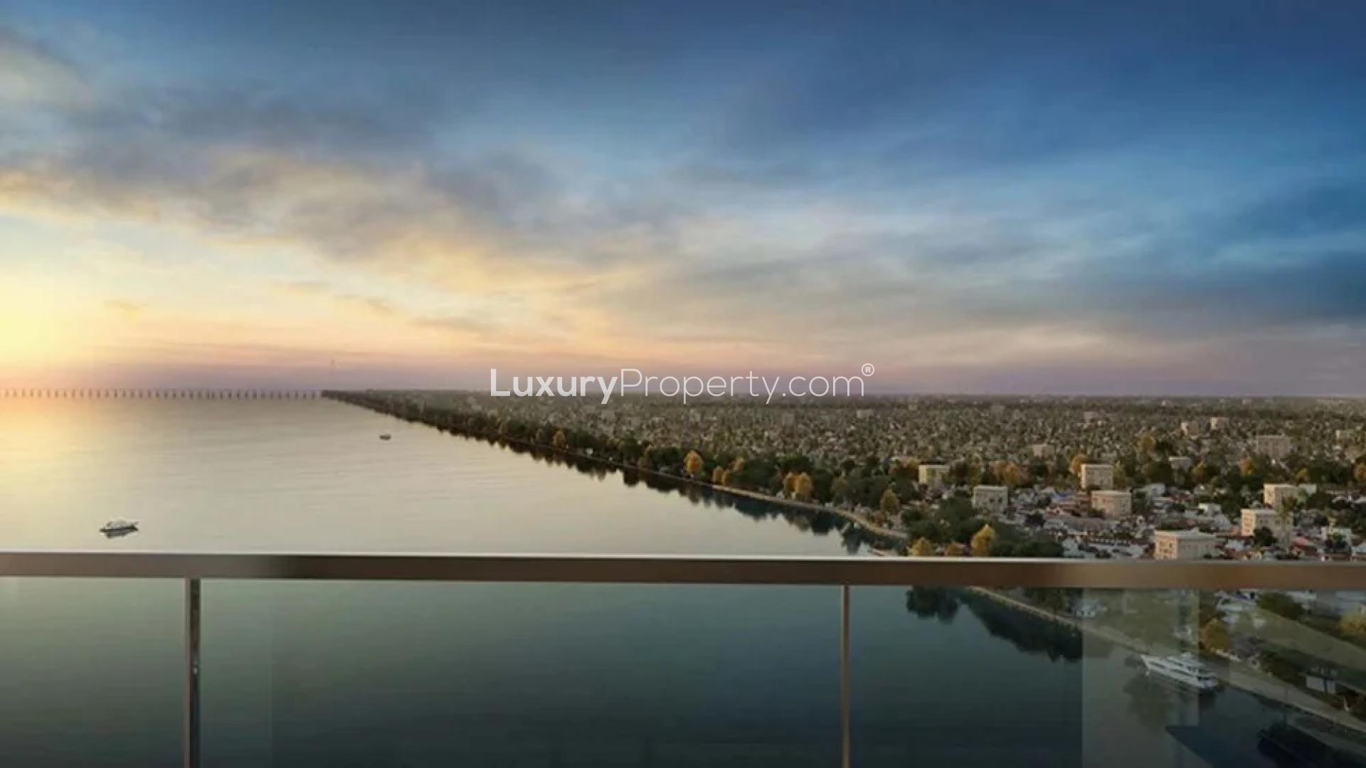 Luxurious Marina One Residences poolside view, Kochi apartment for sale, coastal elegance