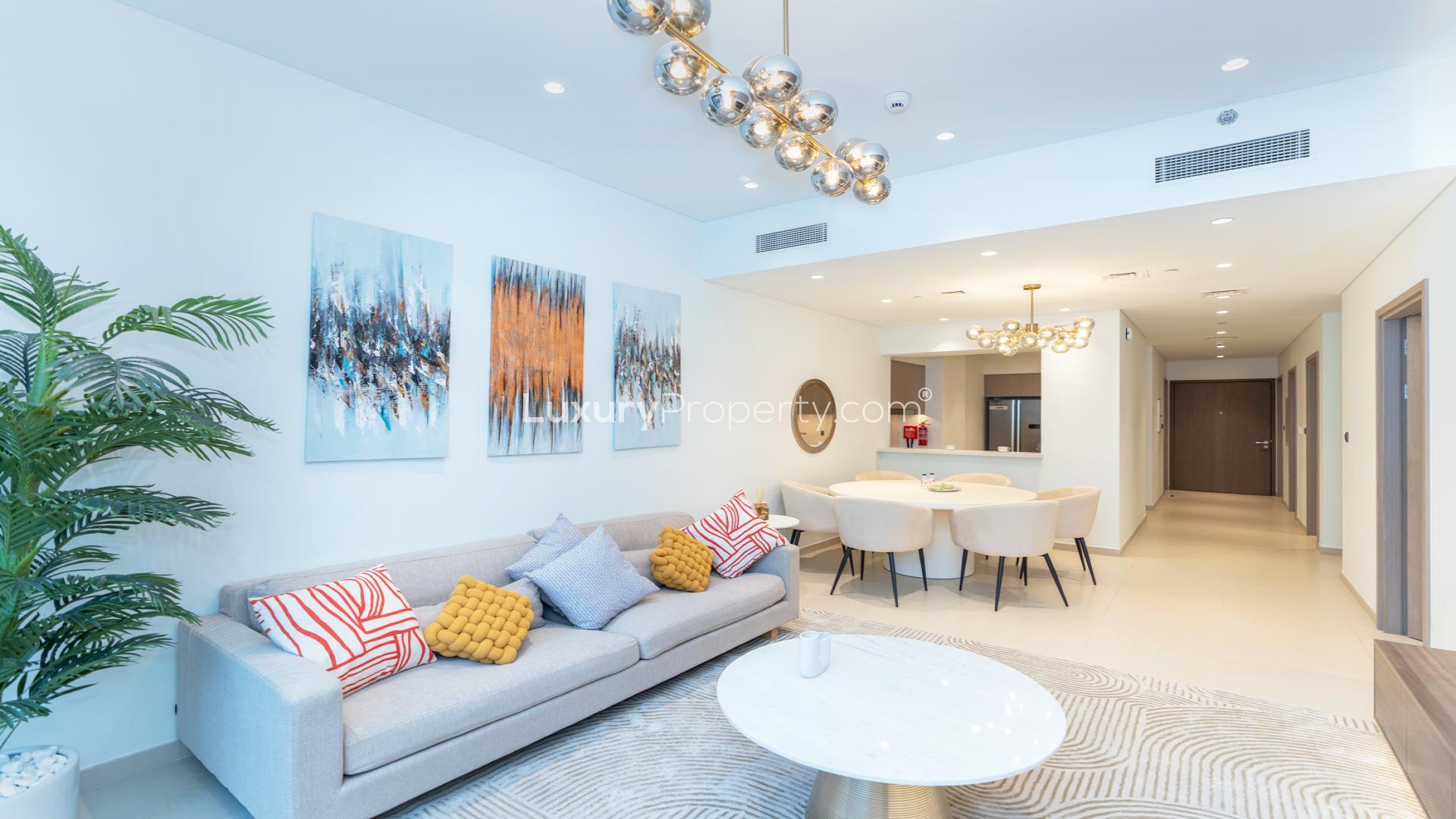 Duplex terrace view of Burj Khalifa, Downtown Dubai, Opera District apartment for sale