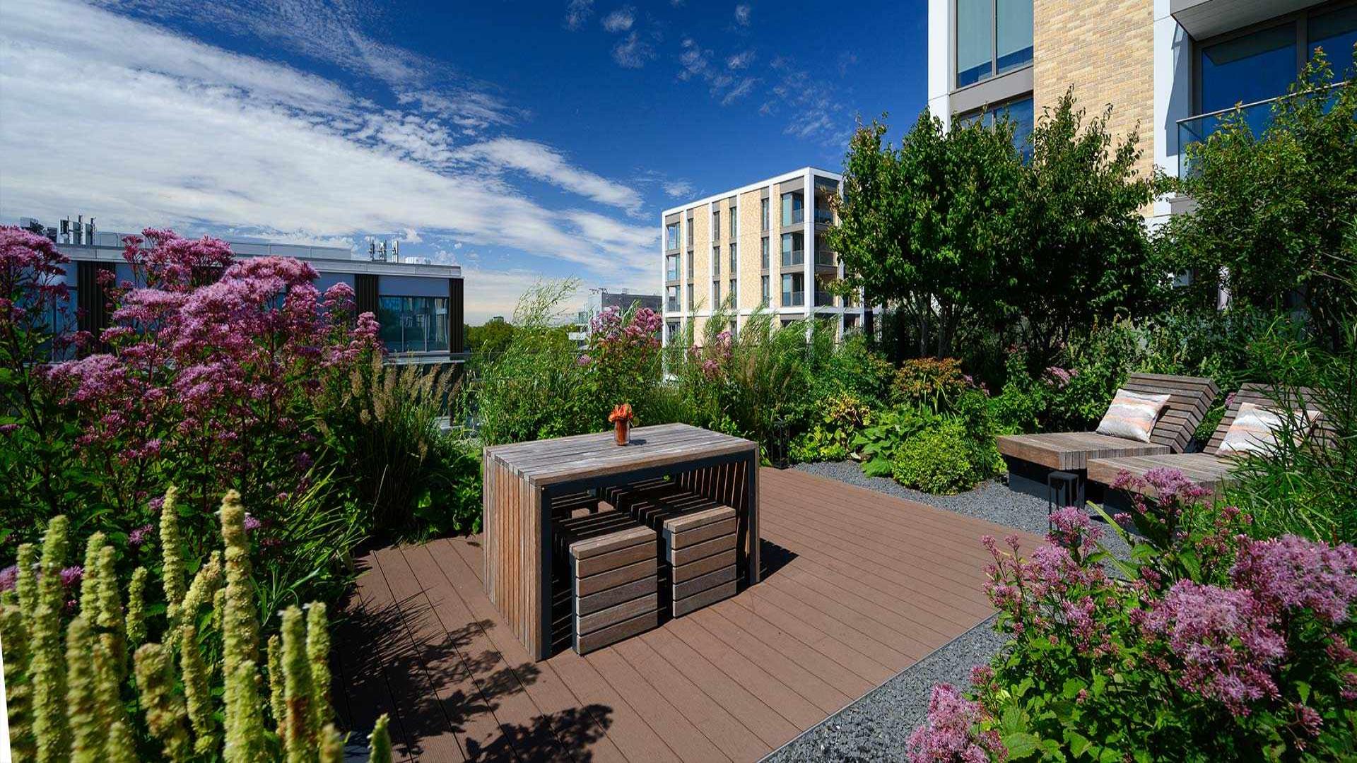 Modern kitchen and dining area in Prince of Wales Drive apartment, London