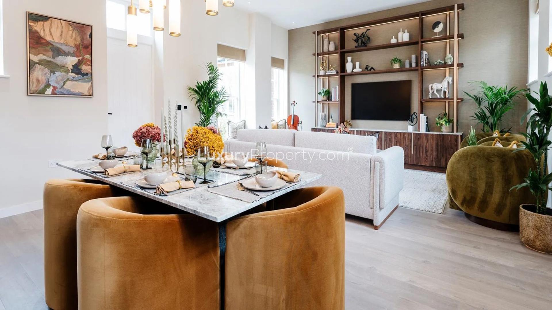 Heritage three-bedroom apartment courtyard at The Royal Mews, Trent Park, London