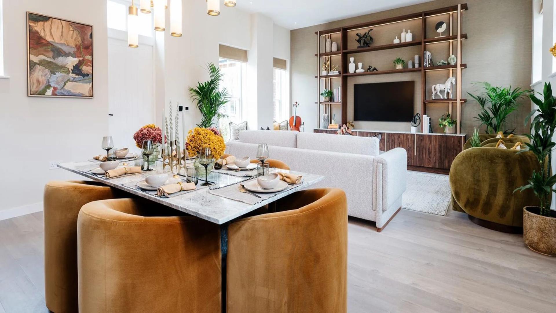 Heritage three-bedroom apartment courtyard at The Royal Mews, Trent Park, London