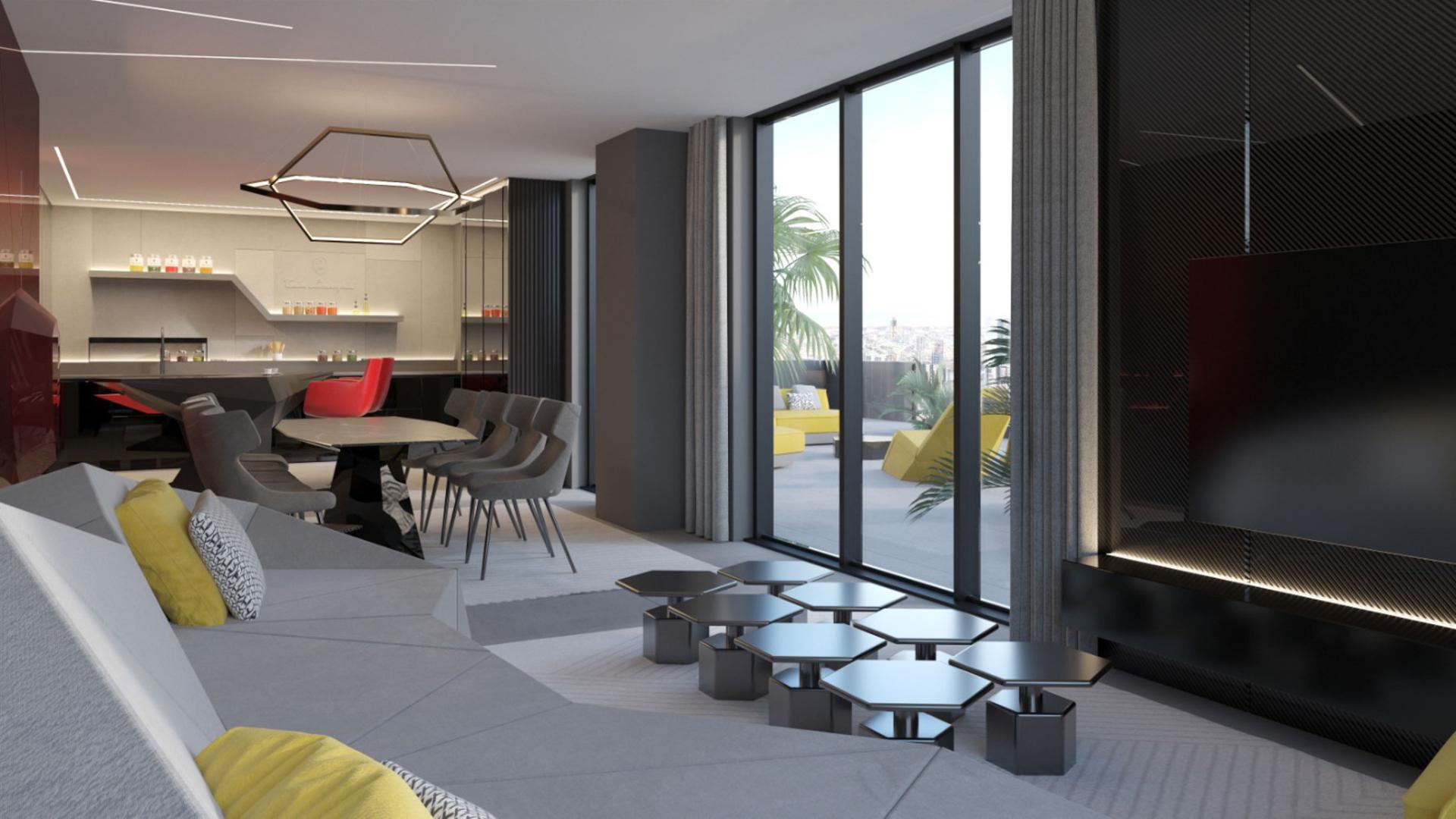 Modern architecture of Tonino Lamborghini Residences, Nad Al Sheba First, Dubai apartment for sale