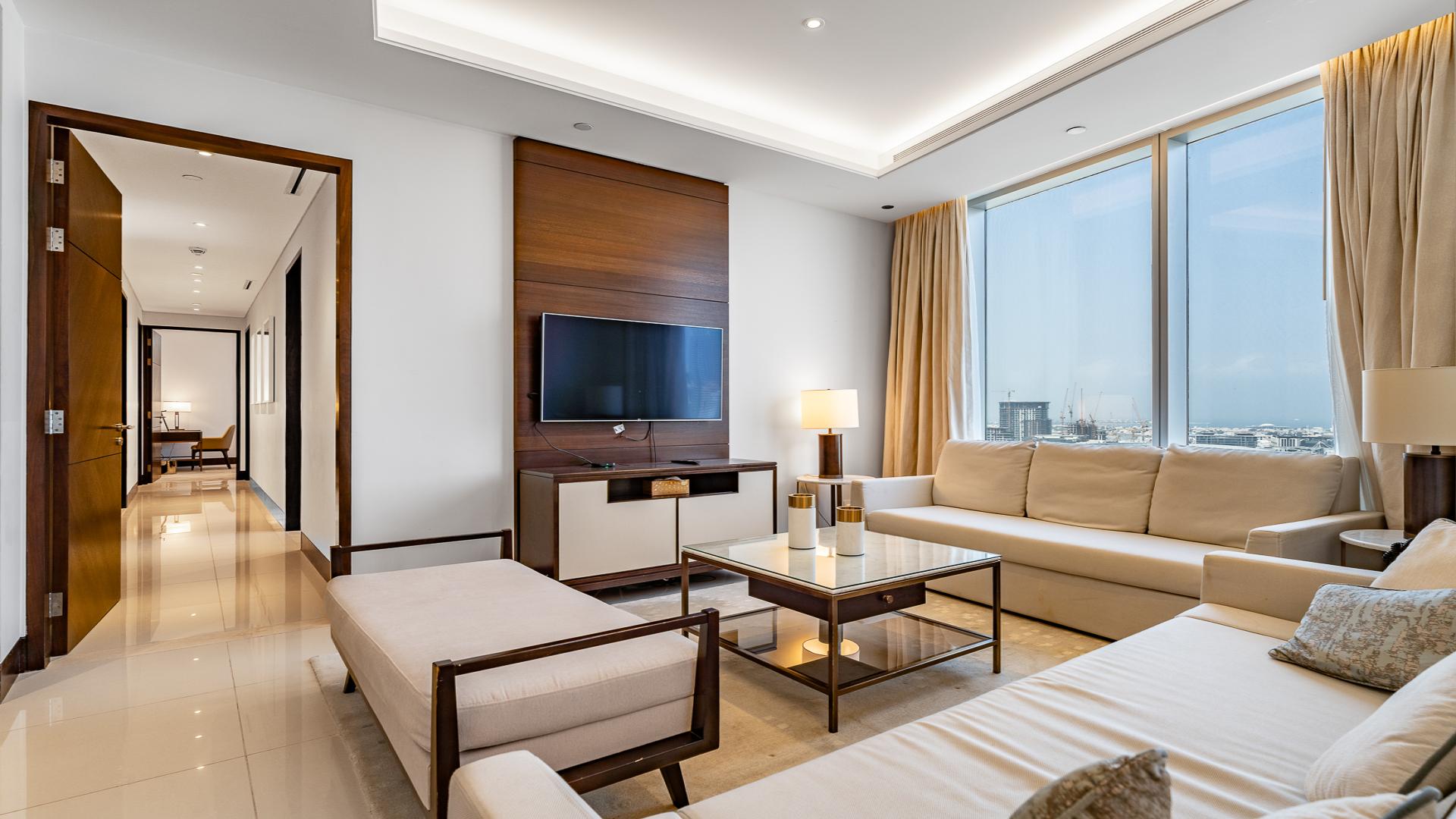 Luxurious bedroom in Address Residences Sky View apartment, Downtown Dubai, featuring modern furnishings