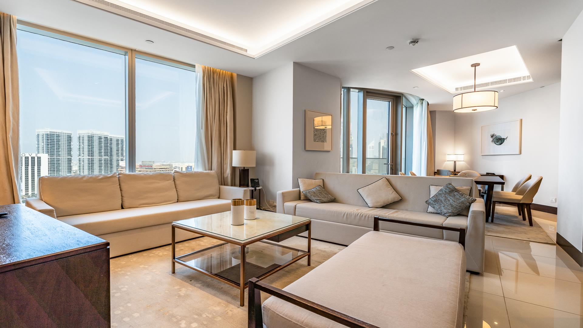 Luxurious living room in 3-bedroom apartment, Address Residences Sky View, Downtown Dubai