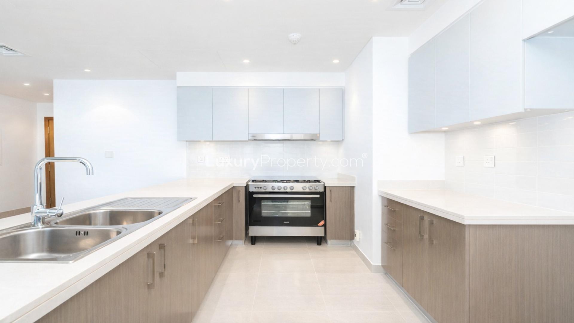 Stunning view from three-bedroom apartment balcony in Forte 1, Downtown Dubai