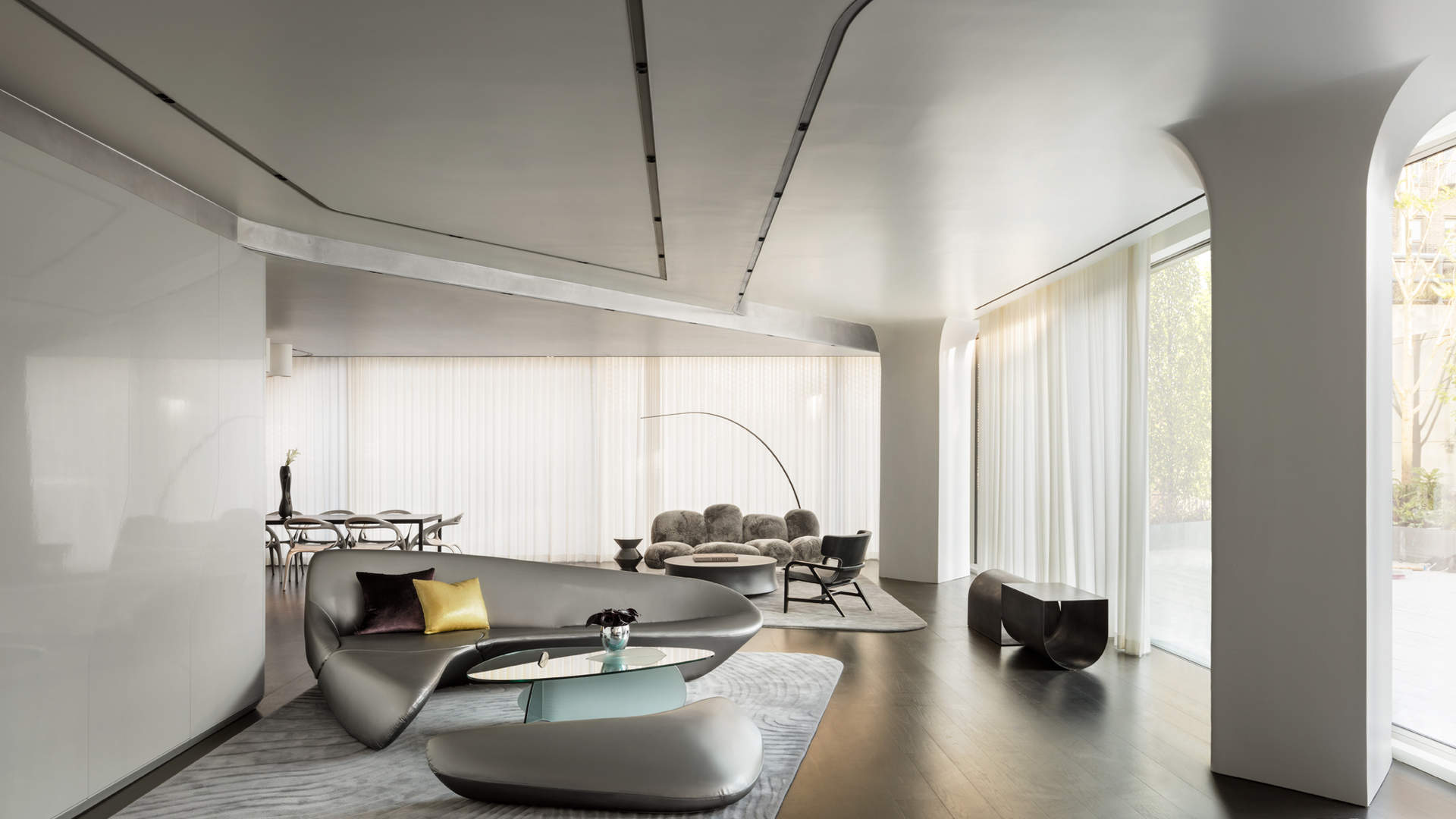 Indoor pool in luxury Zaha Hadid apartment, 520 West 28th Street, Manhattan, New York
