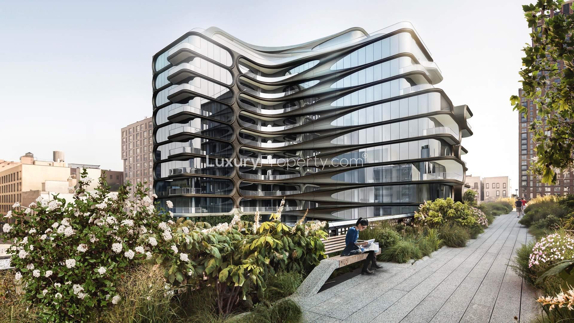 Luxury car in sleek garage of West Chelsea apartment, New York, LP01357
