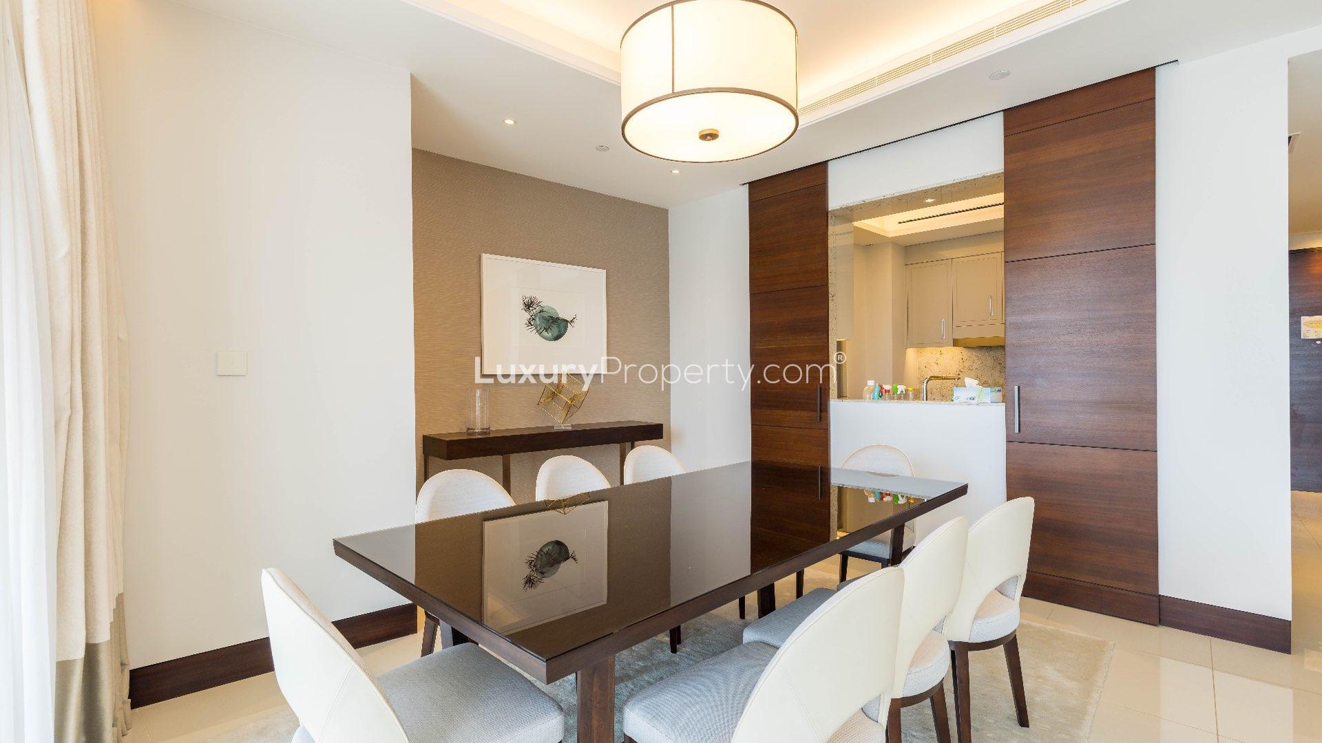 Luxurious bedroom with sea views in Downtown Dubai apartment, The Address Sky View Towers