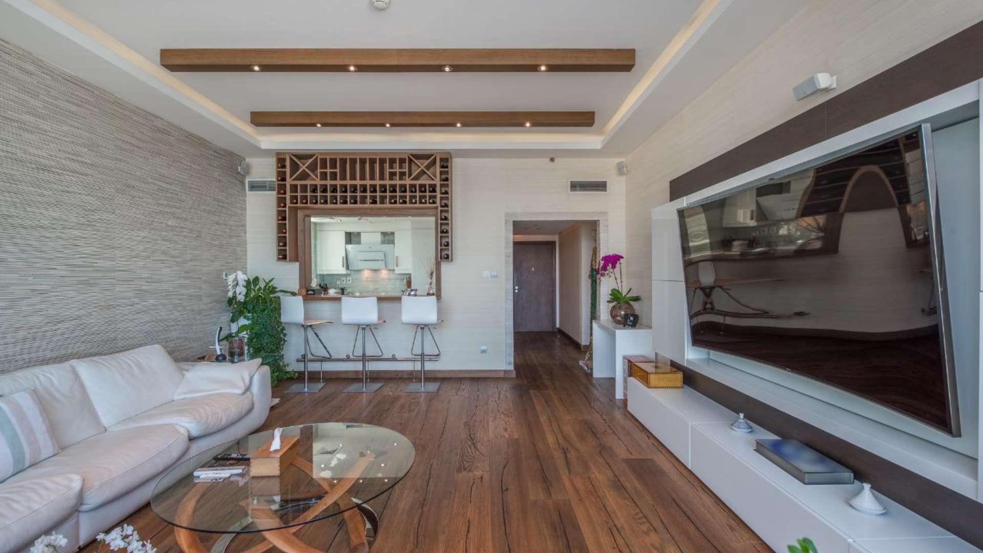 Fully upgraded JBR apartment living room with sea view, Al Bateen Residences