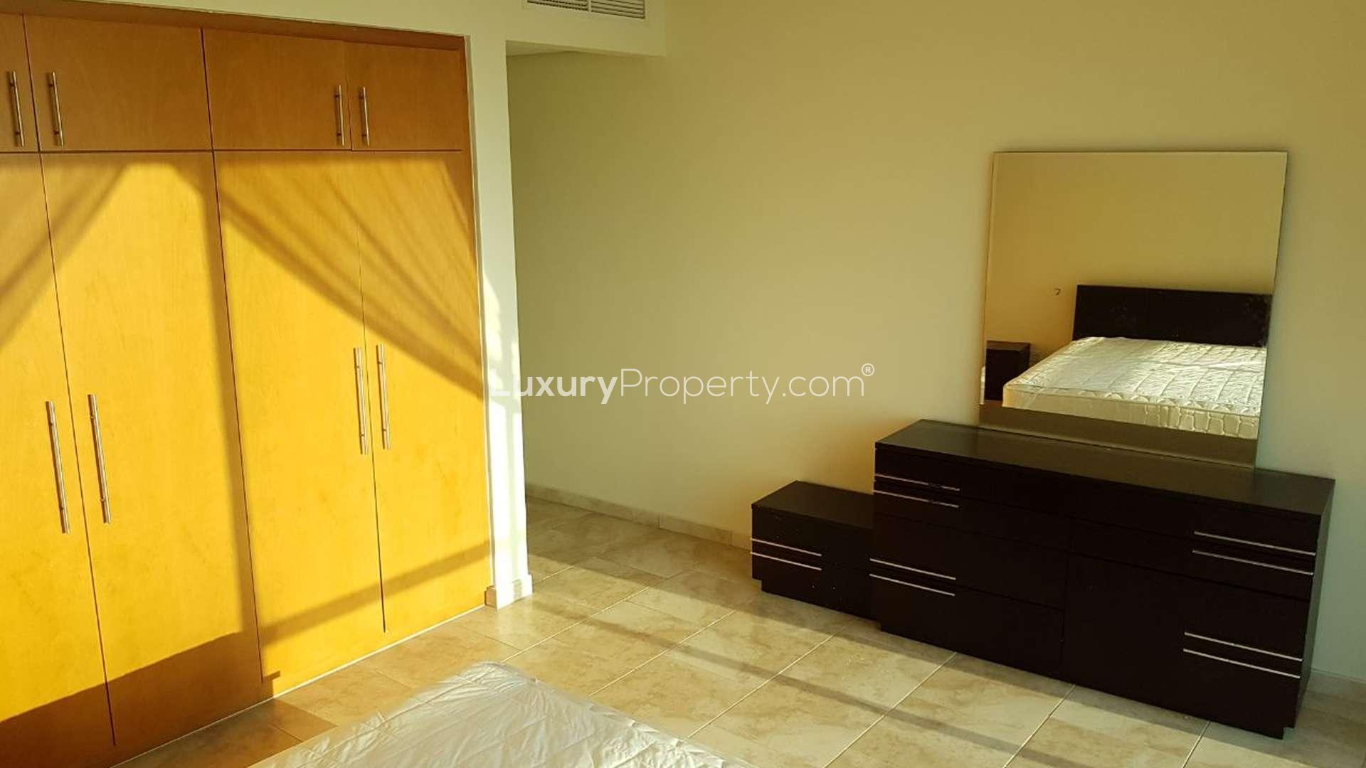 Luxurious bedroom with sea view in Al Fattan Marine Towers, Dubai Marina apartment