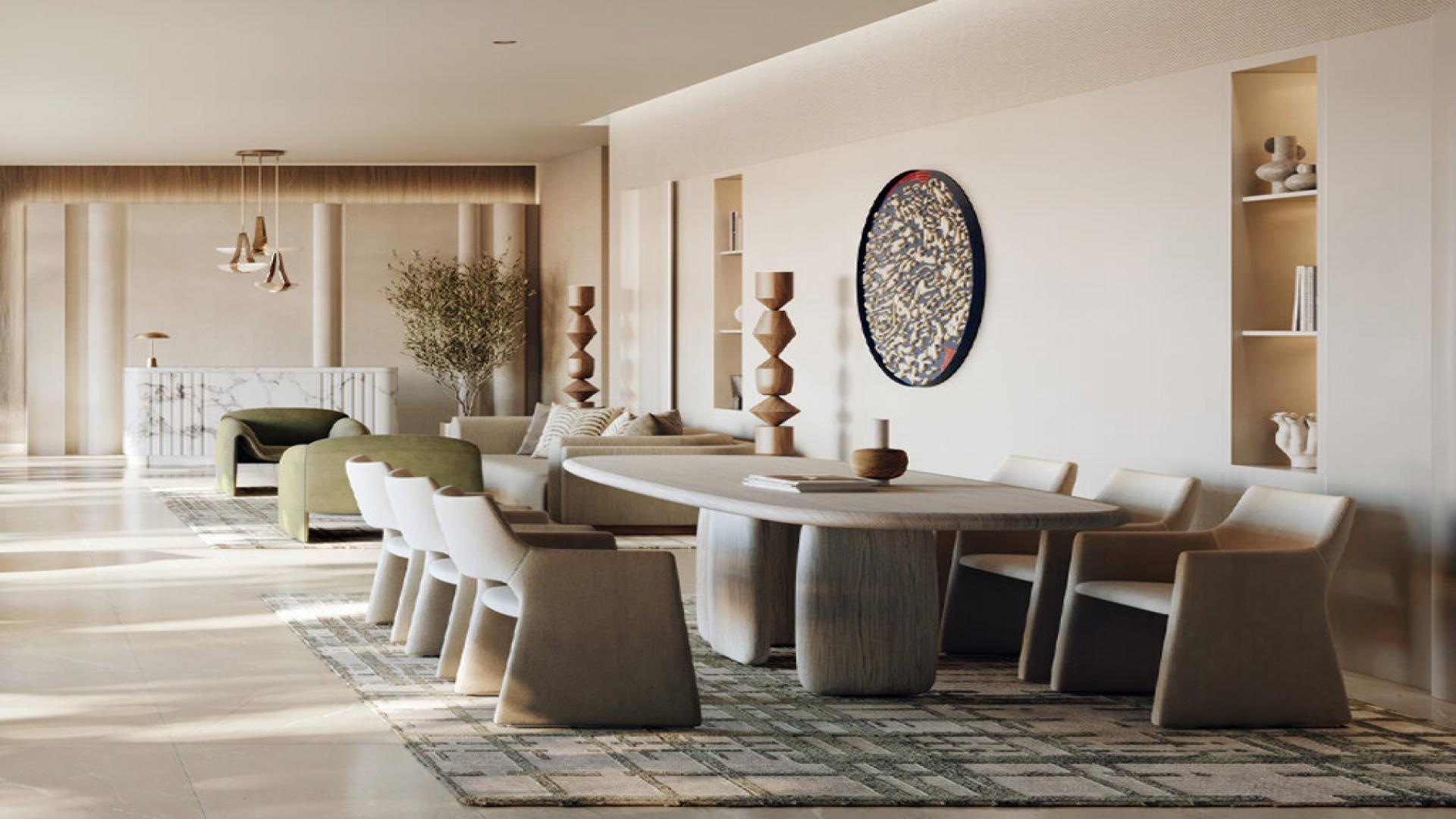 Modern lounge area in Oria Dubai apartment, Creek Beach, Dubai Creek Harbour