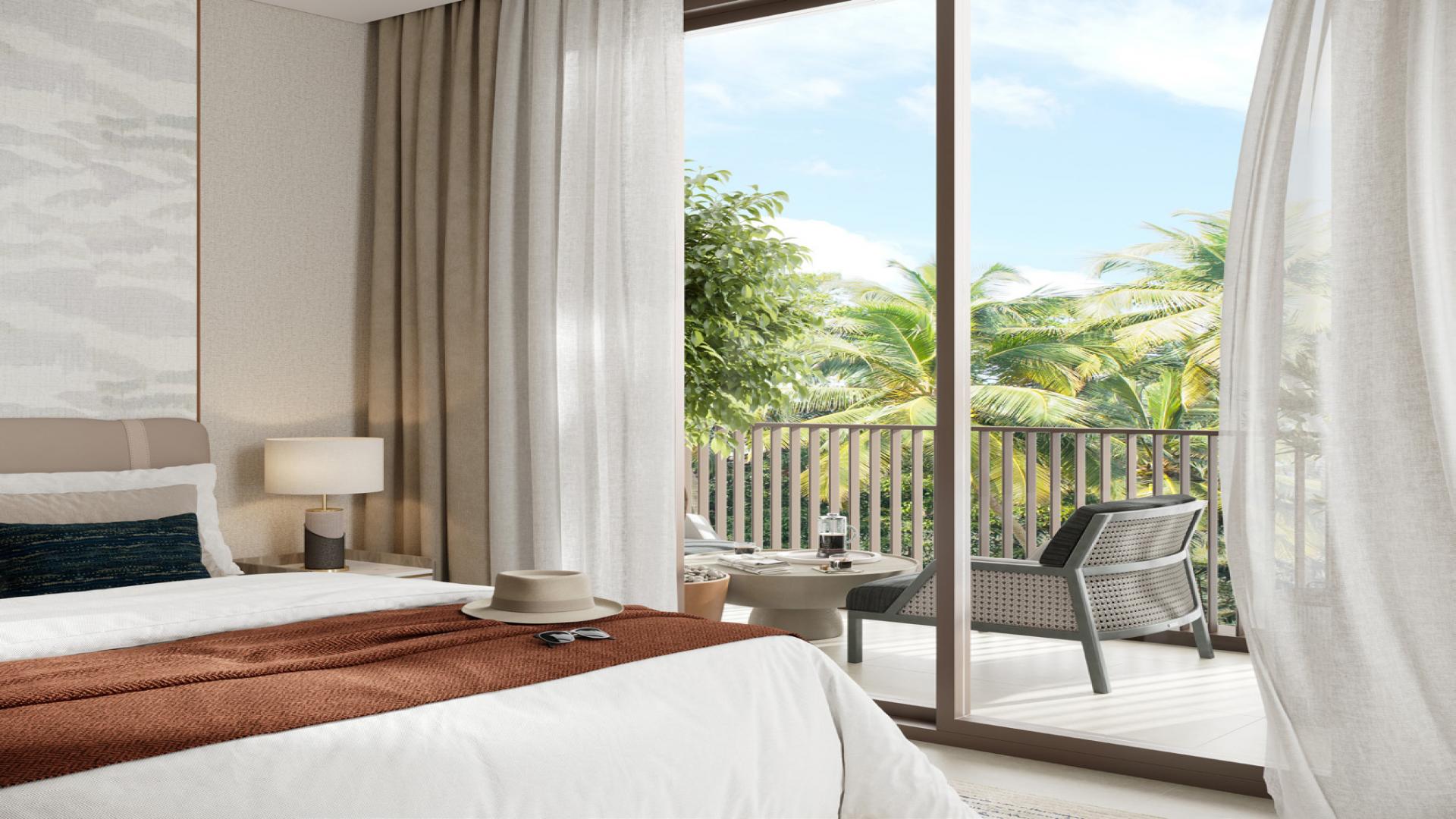Stylish bedroom in 3-bedroom apartment, Dubai Creek Harbour, with modern decor and natural light