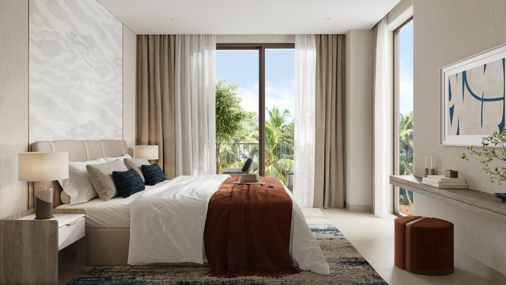 Stylish living room in 3-bedroom Dubai Creek Harbour apartment, modern decor, spacious layout