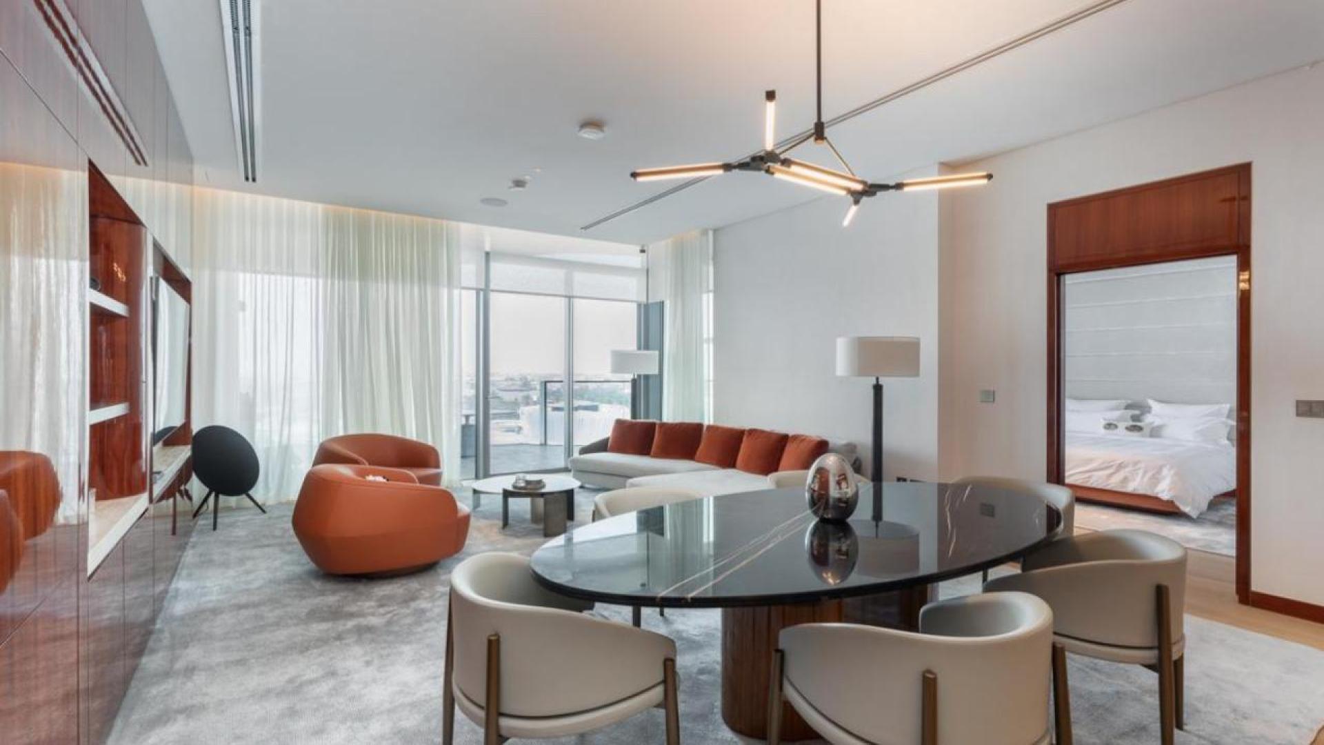 Luxury Mr C Residences apartment balcony with stunning waterfront view, Jumeirah, for sale