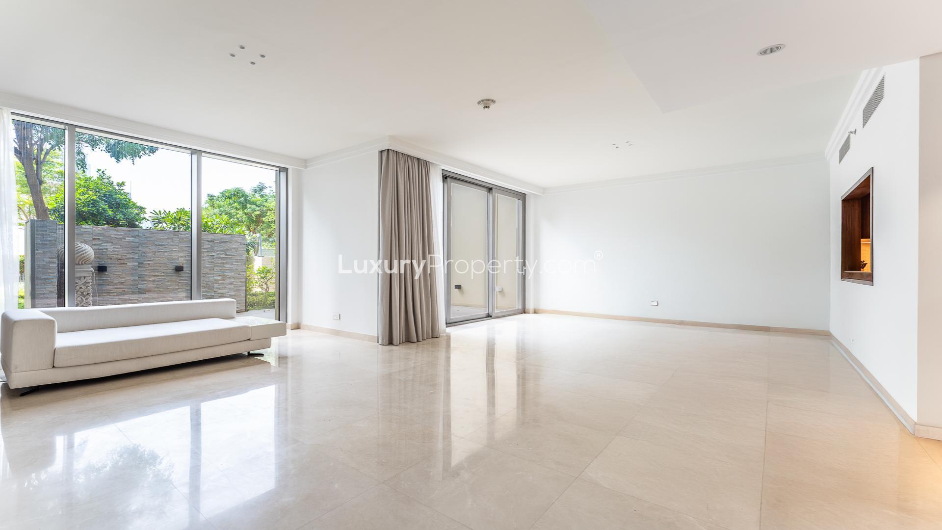 Spacious villa terrace with Burj Khalifa view in Downtown Dubai’s Boulevard Point