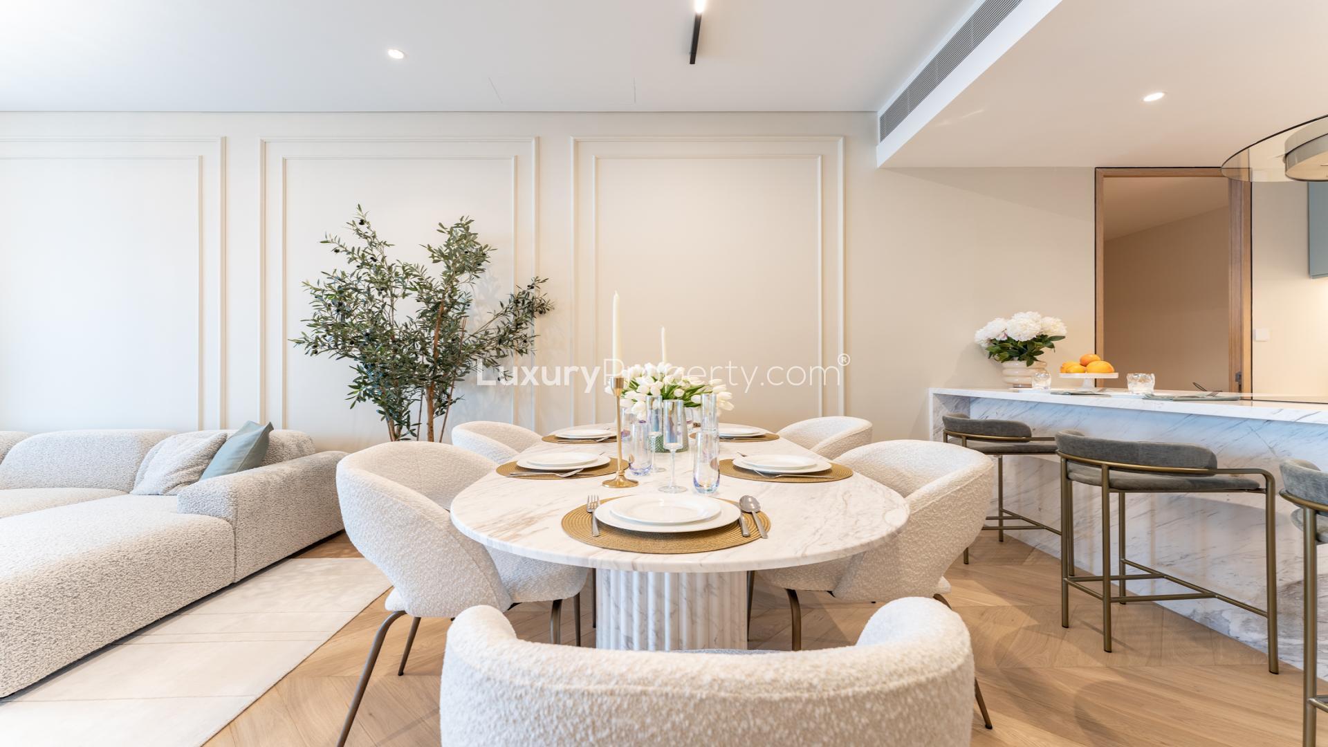 Luxurious living room in sea view apartment, The Address JBR, Jumeirah Beach Residence