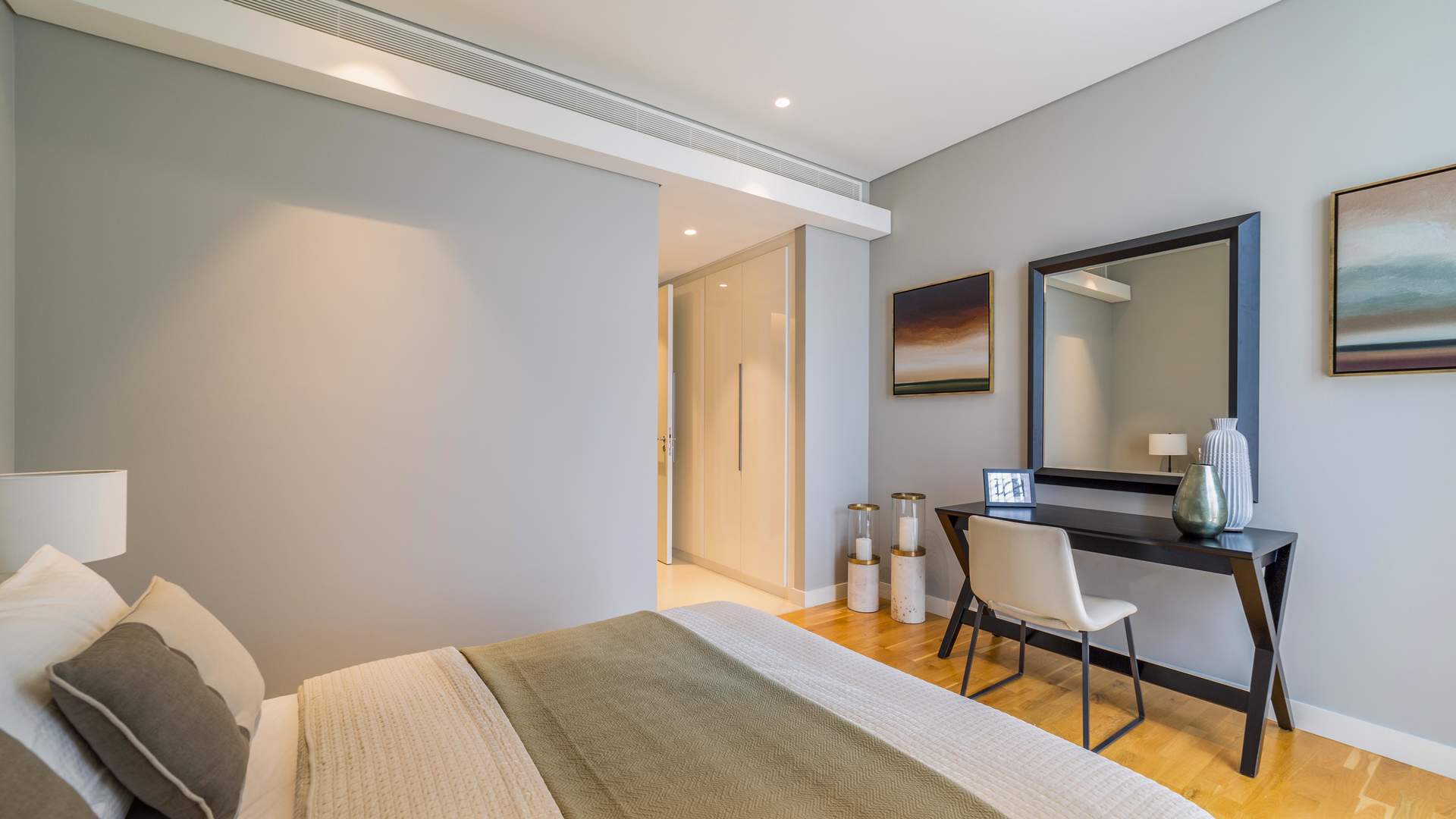 Modern bathroom in Bluewaters three-bedroom apartment, featuring elegant fixtures and spacious design