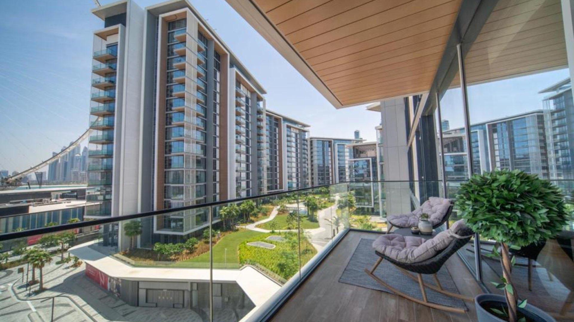 Modern living room in 3-bedroom apartment, Bluewaters Residences, with stylish decor and natural light