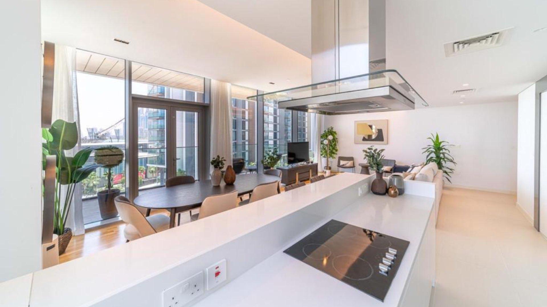 Modern bedroom with large window view in Bluewaters Residences apartment, LP11800