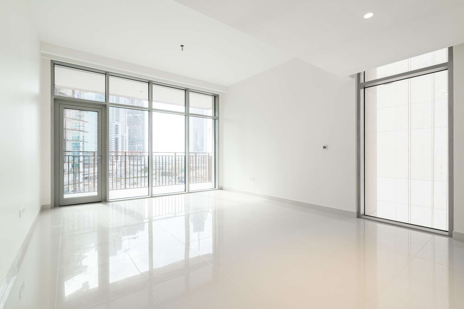 Spacious balcony view from Boulevard Crescent apartment in Downtown Dubai for sale