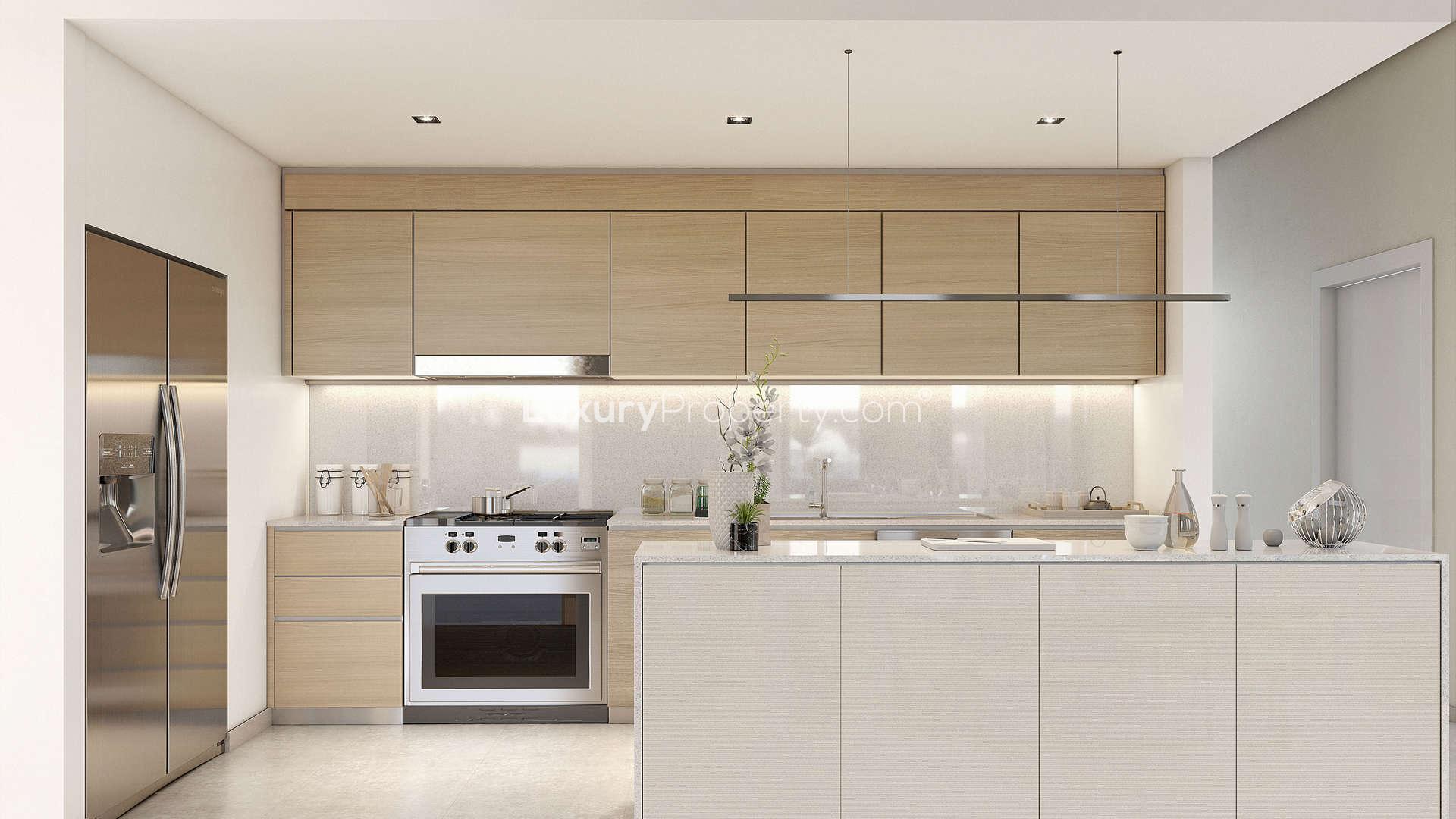 Luxurious living room in 3-bedroom apartment, Breeze, Dubai Creek Harbour, with modern decor