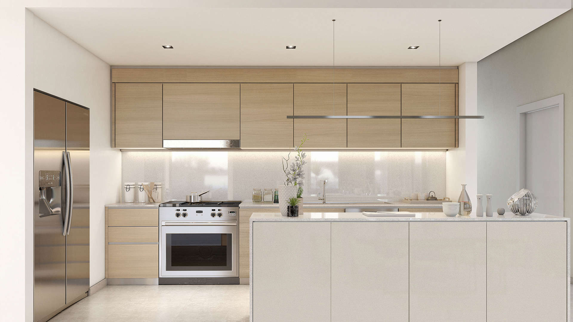 Luxurious living room in 3-bedroom apartment, Breeze, Dubai Creek Harbour, with modern decor