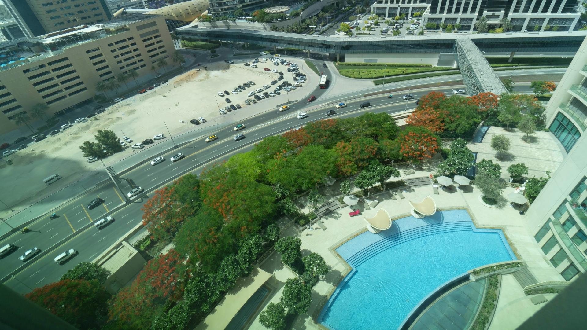View of Burj Khalifa from Burj Vista apartment in Downtown Dubai, near Dubai Mall
