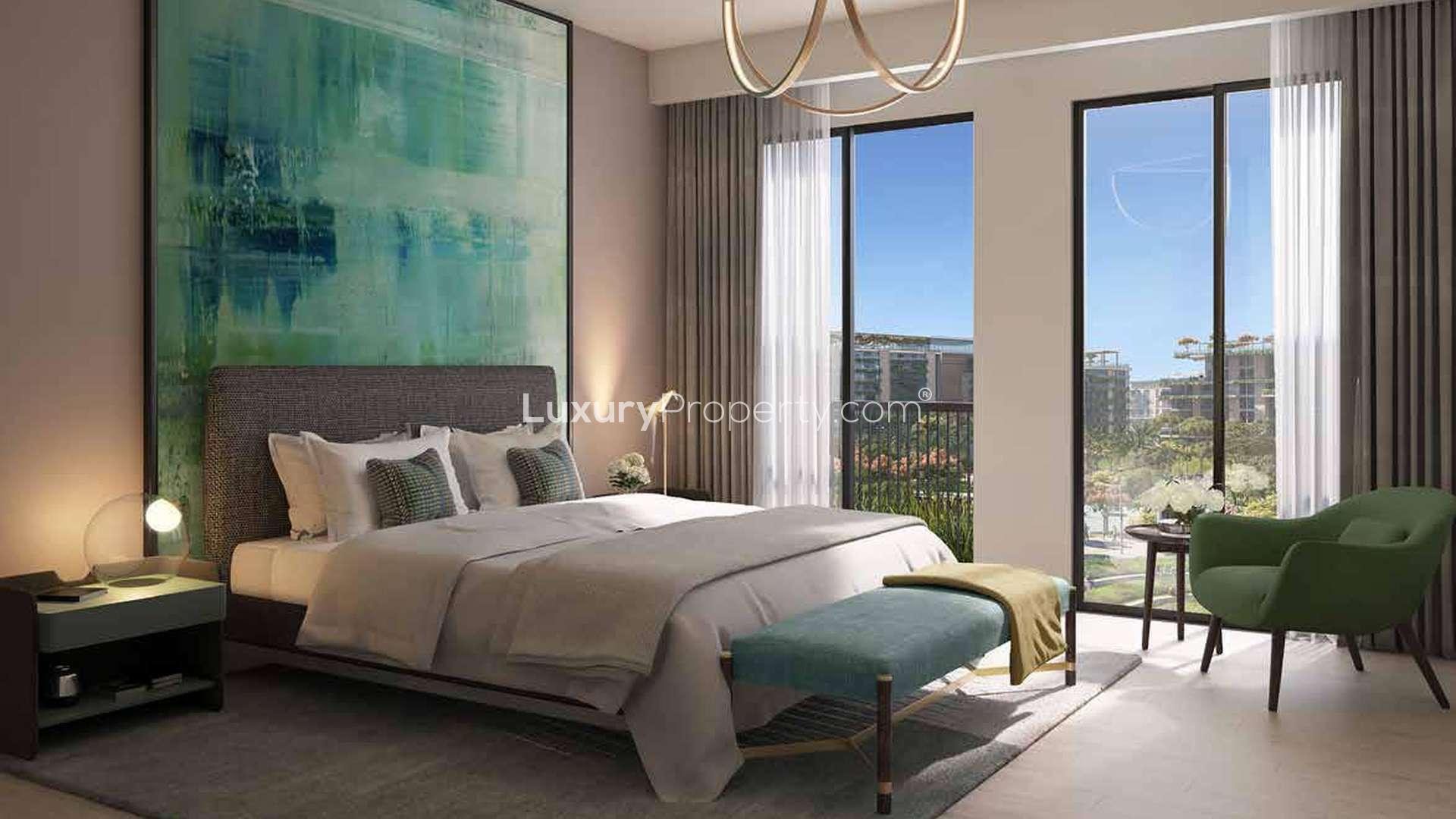 Upgraded three-bedroom apartment living room and dining area in Central Park, City Walk