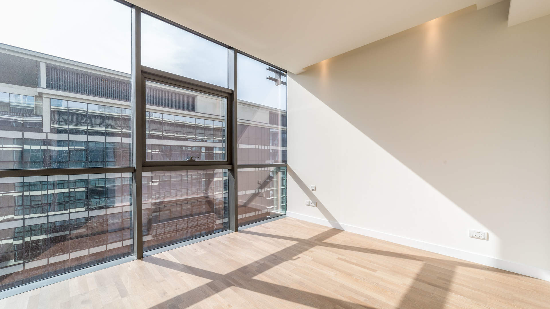 Bright bedroom in 3-bed luxury apartment, City Walk, Jumeirah, featuring built-in wardrobes